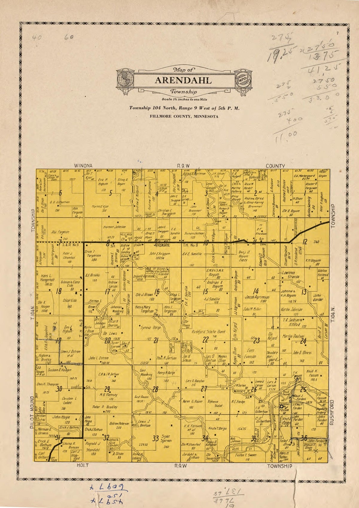 Arendahl Township from Atlas and Farmers&
