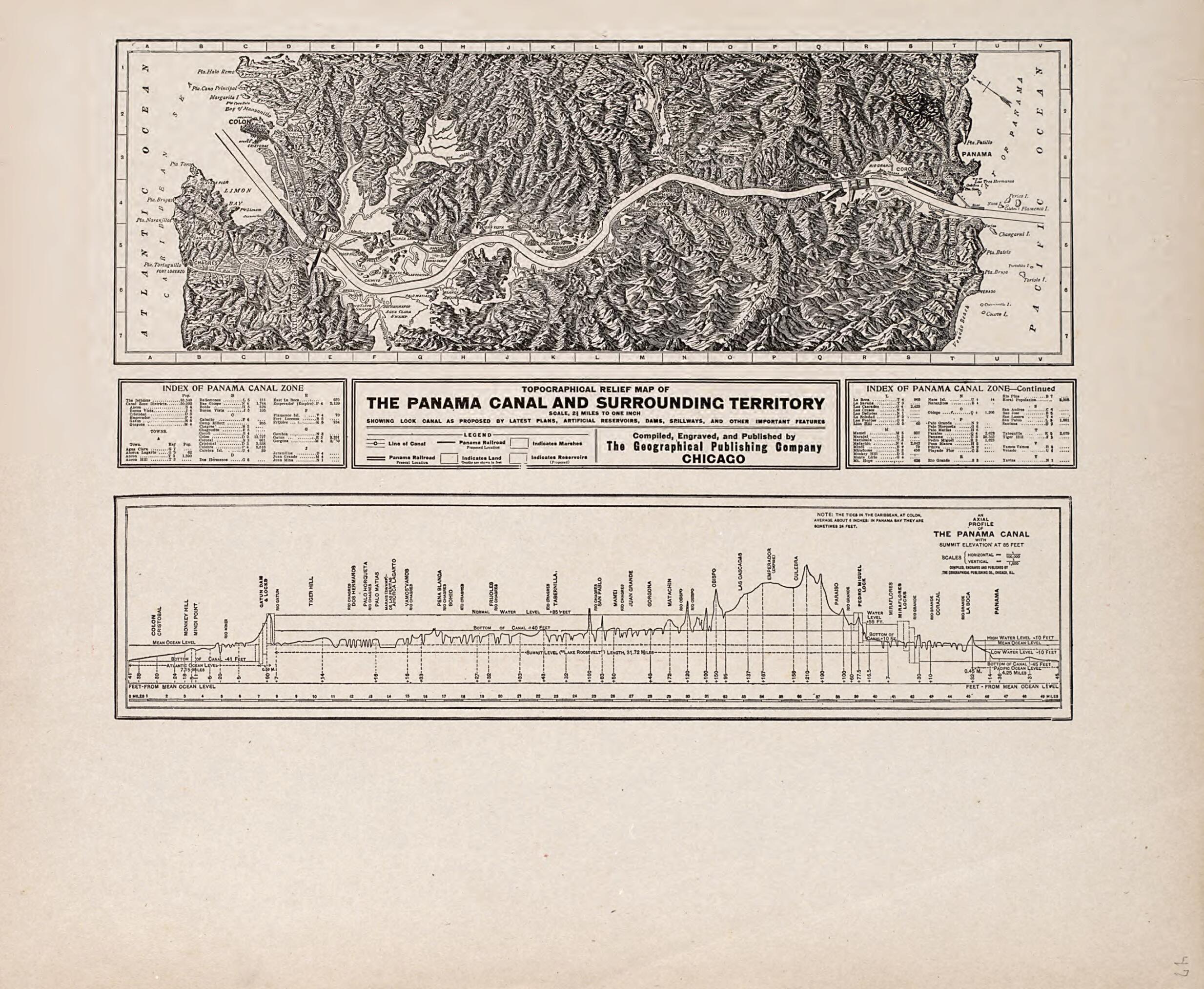 This old map of Panama Canal and Surrounding Territory from Atlas of Allamakee County, Iowa from 1917 was created by Anderson Publishing Company in 1917