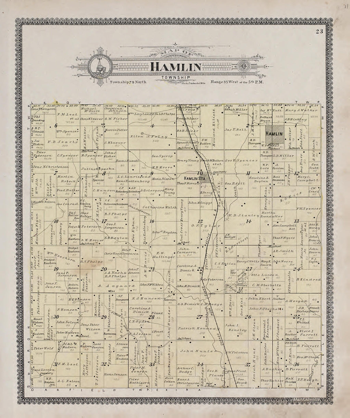 Hamlin Township from Standard Atlas of Audubon County, Iowa 1900 by Relic Map Company