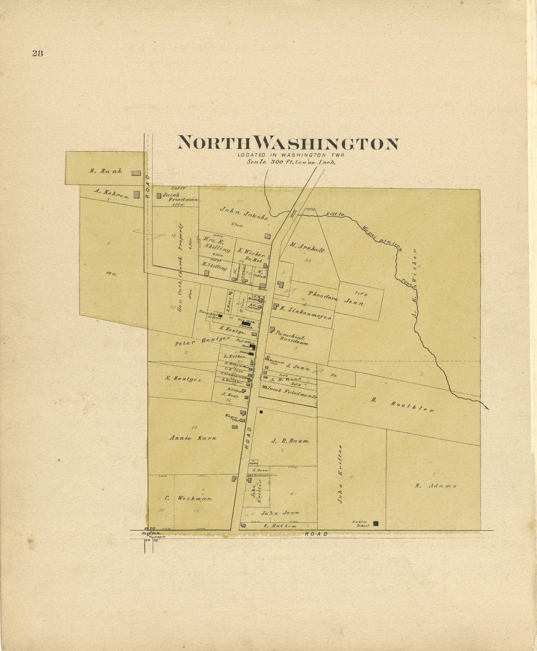 This old map of North Washington from Plat Book of Chickasaw County, Iowa from 1892 was created by North West Publishing Co in 1892