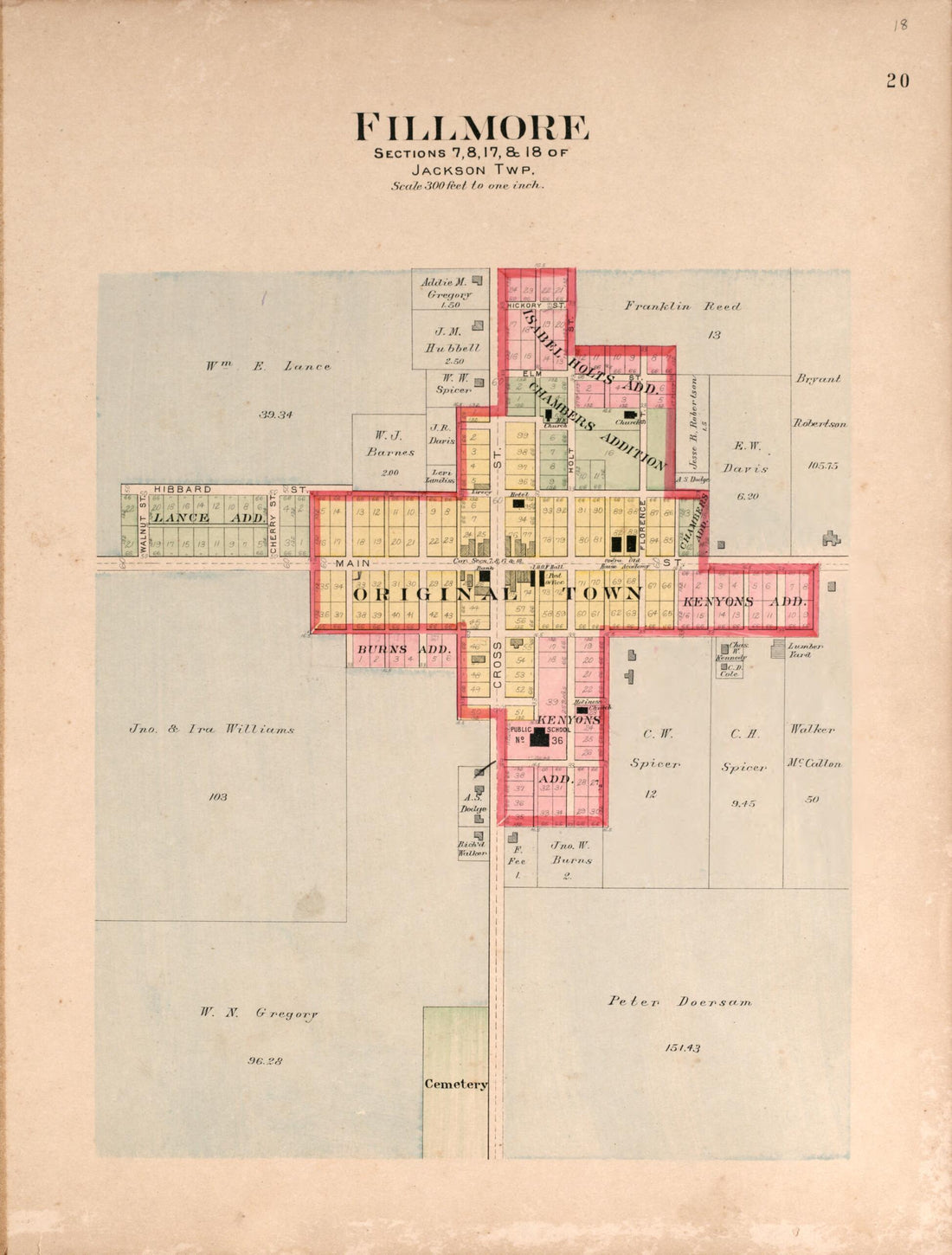 This old map of Fillmore, Sections of Jackson Township from Plat Book of Andrew County, Missouri from 1909 was created by Albert Volk in 1909