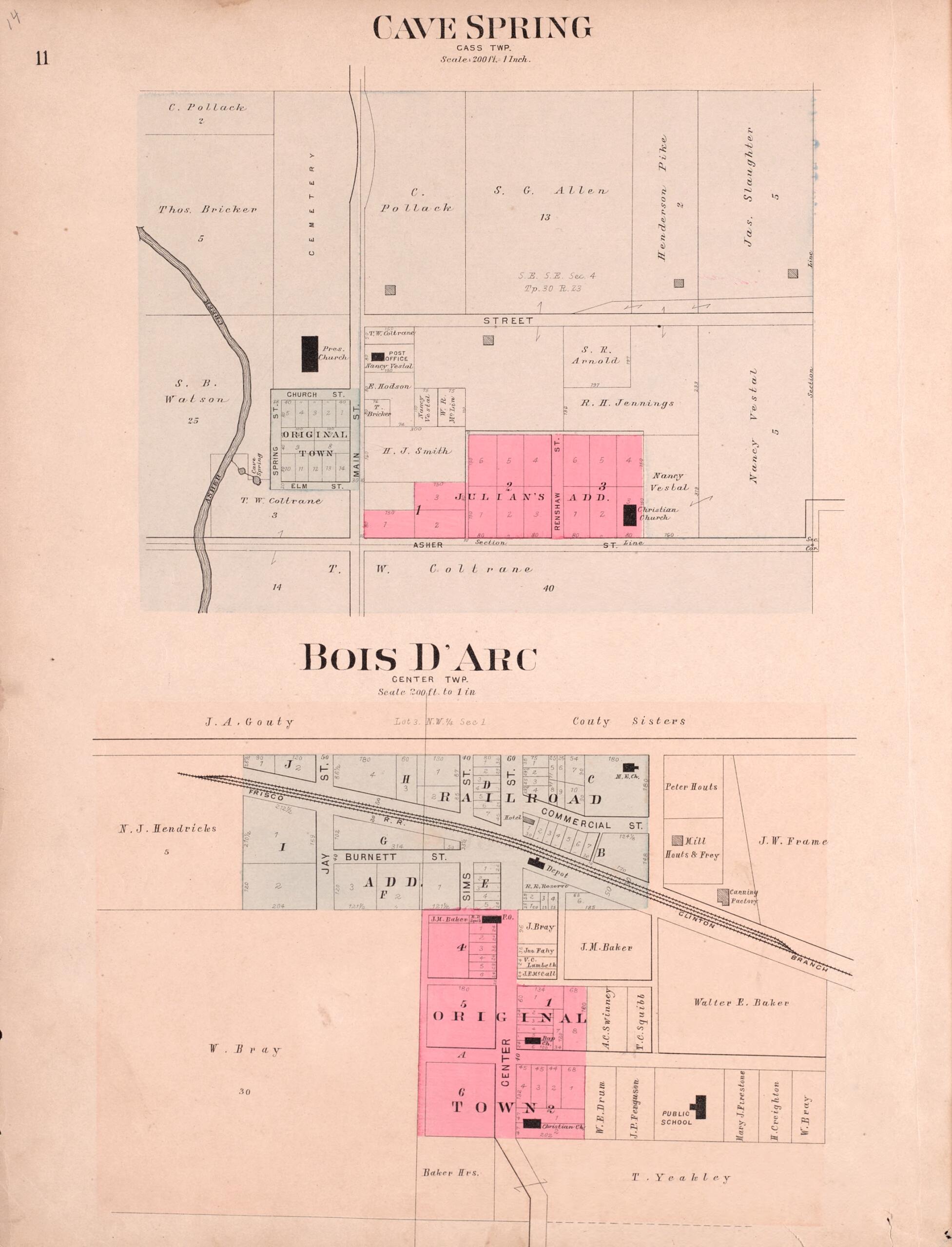 This old map of Cave Spring & Bois D&