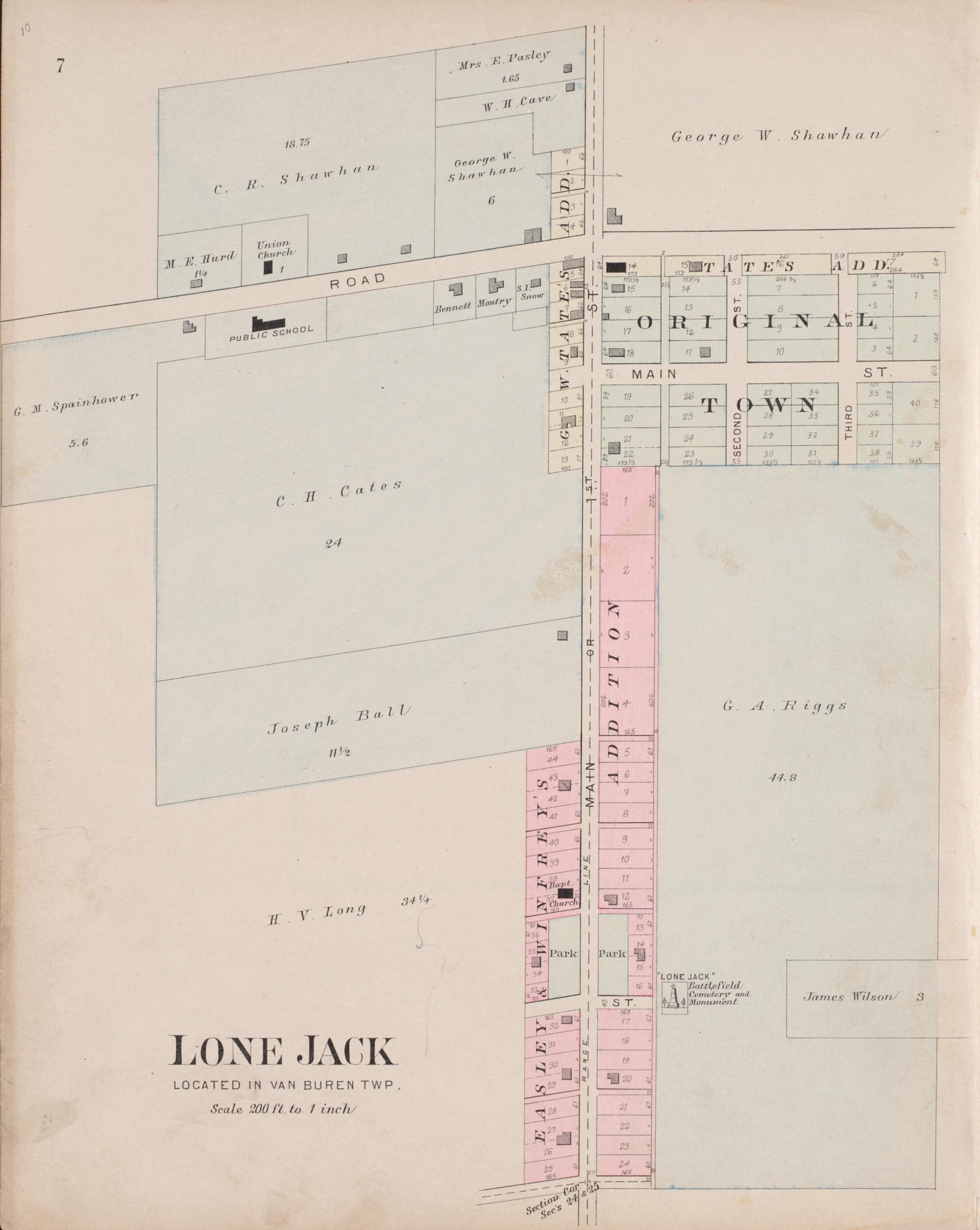 This old map of Lone Jack from Plat Book of Jackson County, Missouri from 1904 was created by North West Publishing Co in 1904
