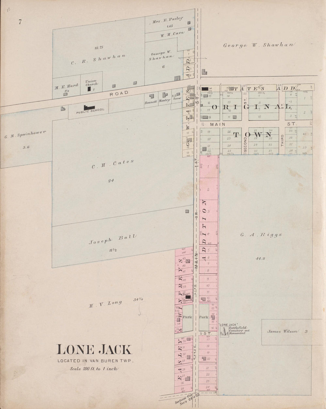 This old map of Lone Jack from Plat Book of Jackson County, Missouri from 1904 was created by North West Publishing Co in 1904