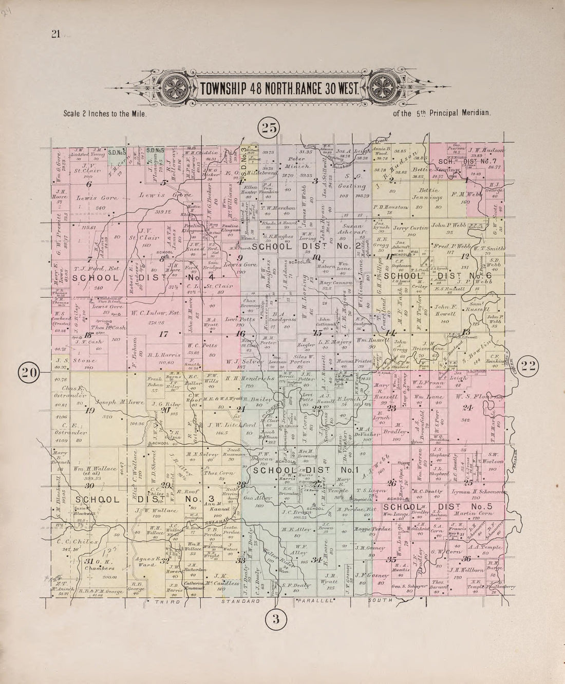 This old map of Township 48 North Range 30 West from Plat Book of Jackson County, Missouri from 1904 was created by North West Publishing Co in 1904