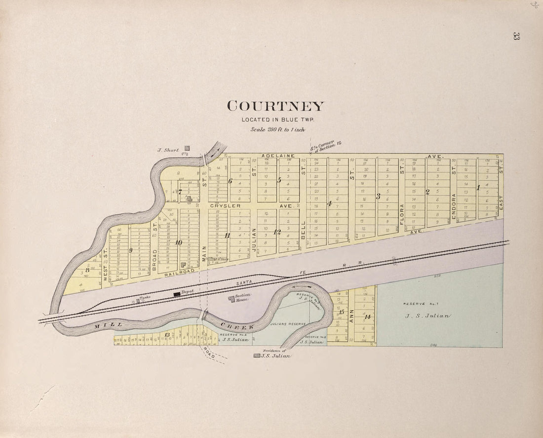 This old map of Courtney from Plat Book of Jackson County, Missouri from 1904 was created by North West Publishing Co in 1904