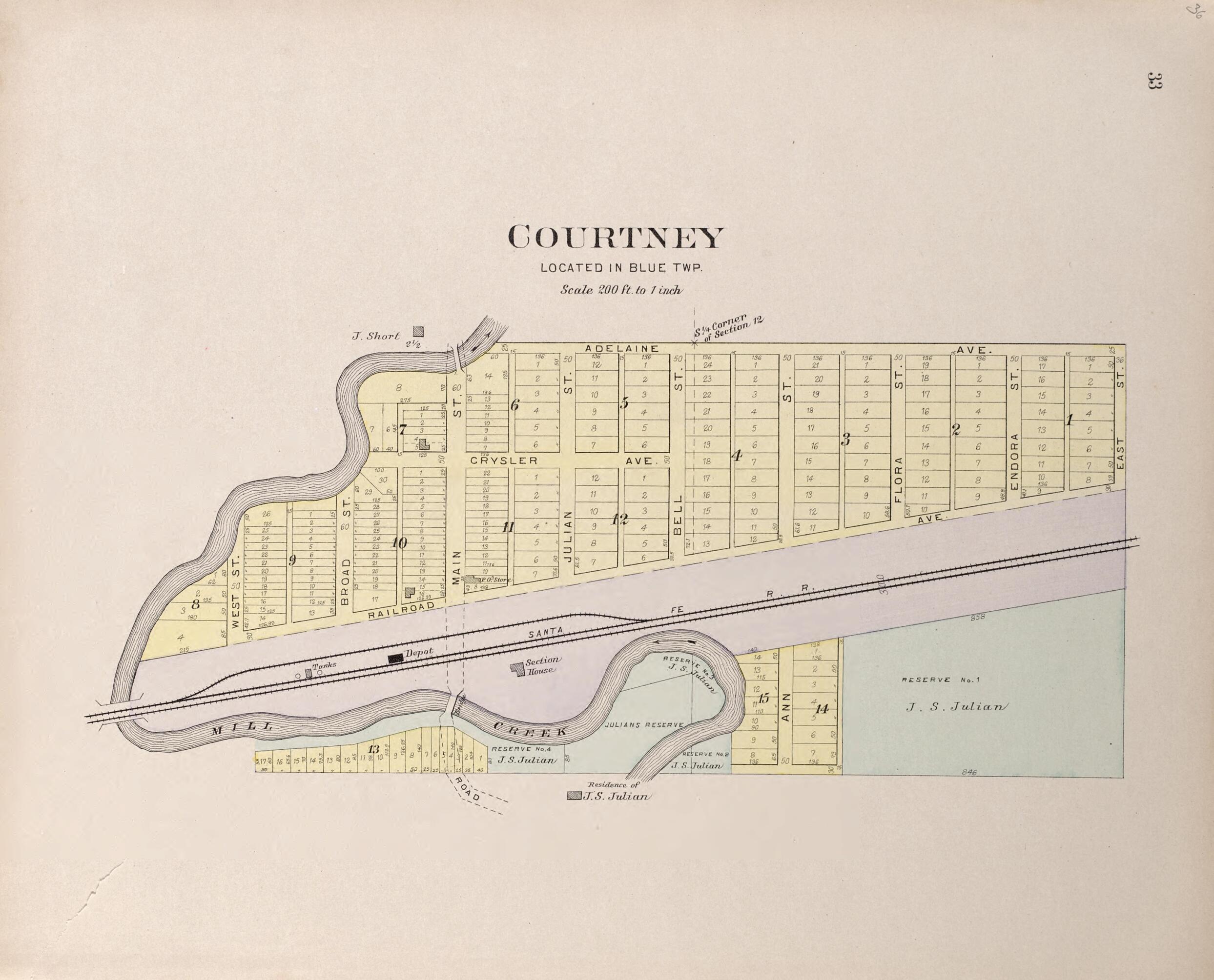 This old map of Courtney from Plat Book of Jackson County, Missouri from 1904 was created by North West Publishing Co in 1904