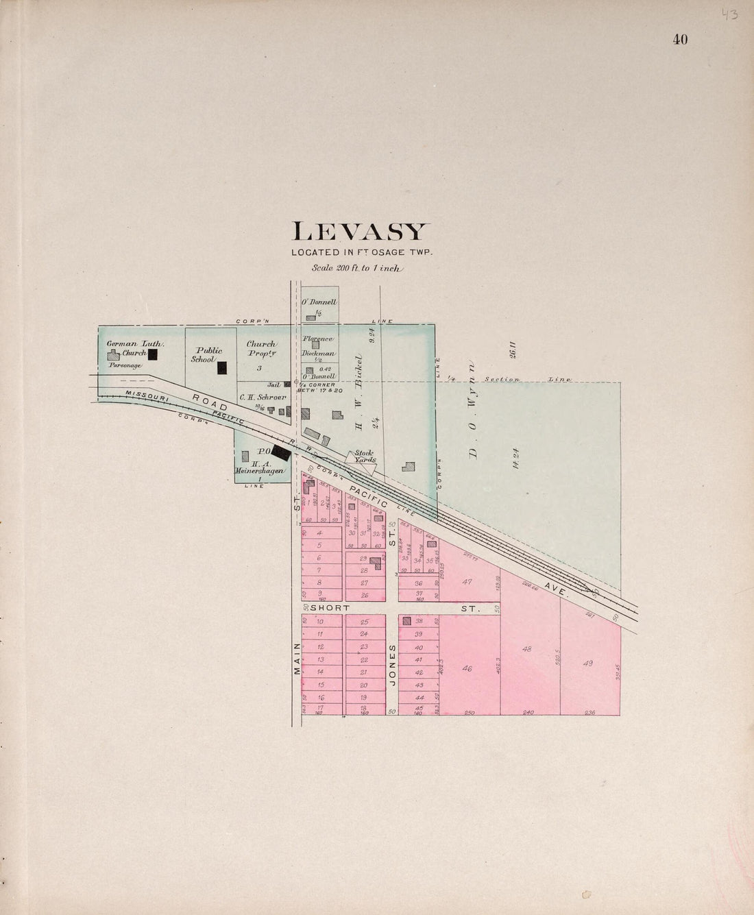 This old map of Levasy from Plat Book of Jackson County, Missouri from 1904 was created by North West Publishing Co in 1904