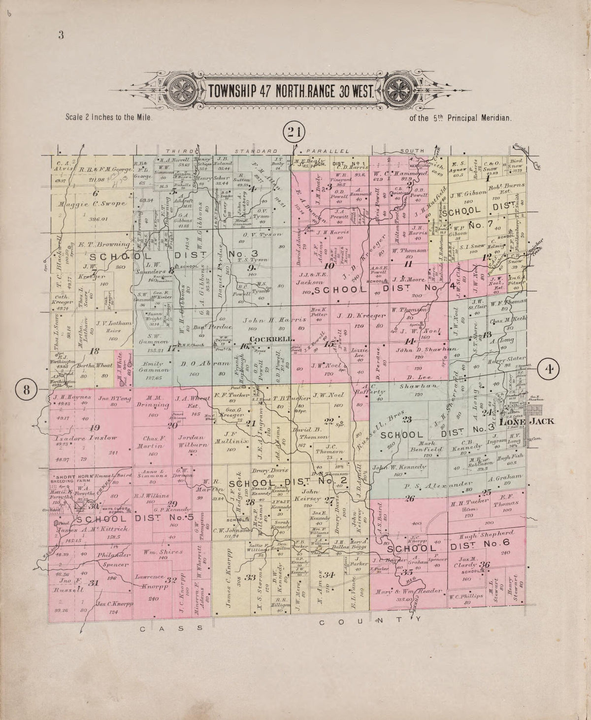 Township 47 North Range 30 West from Plat Book of Jackson County, Missouri 1904 by Relic Map Company