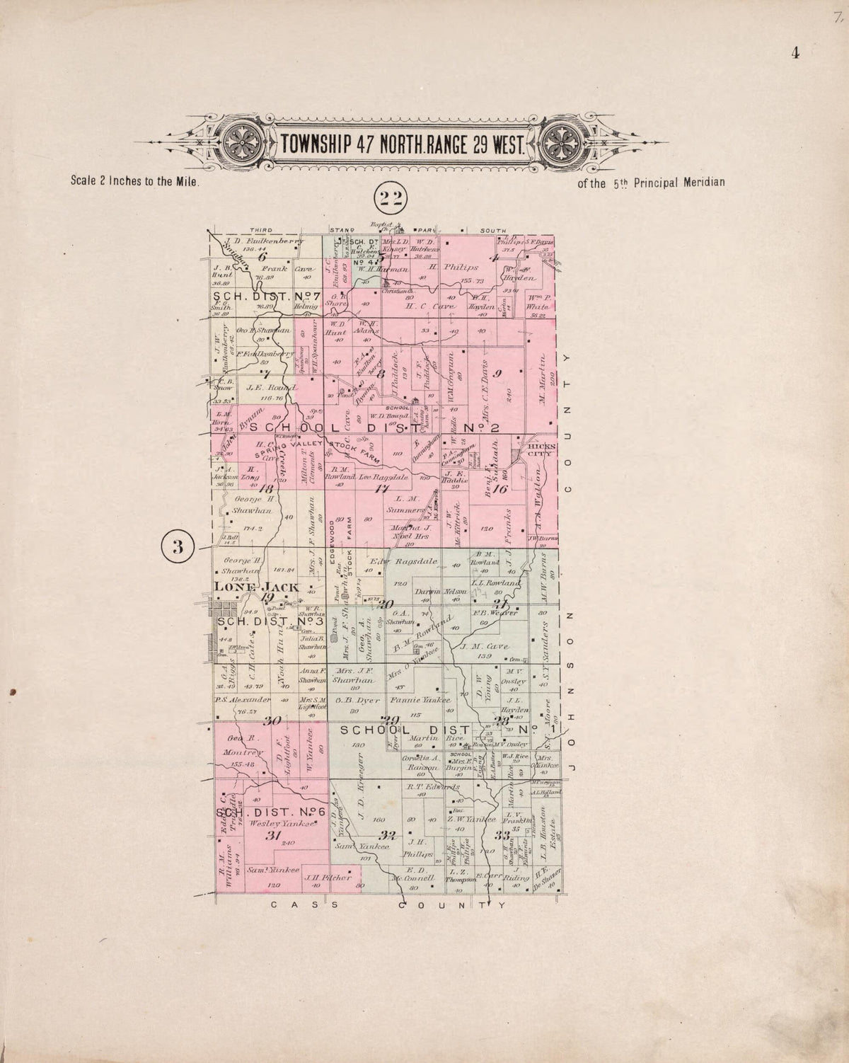 Township 47 North Range 29 West from Plat Book of Jackson County, Missouri 1904 by Relic Map Company