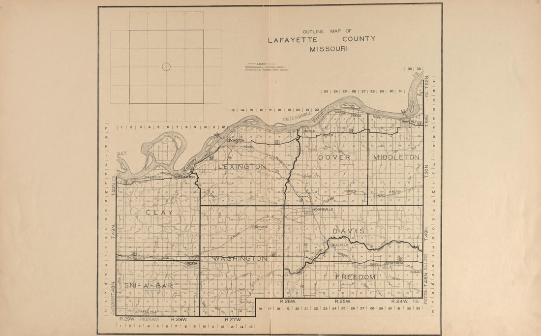 This old map of Lafayette County from Atlas of Lafayette County, Missouri. from 1920 was created by W.W. Hixson & Co in 1920