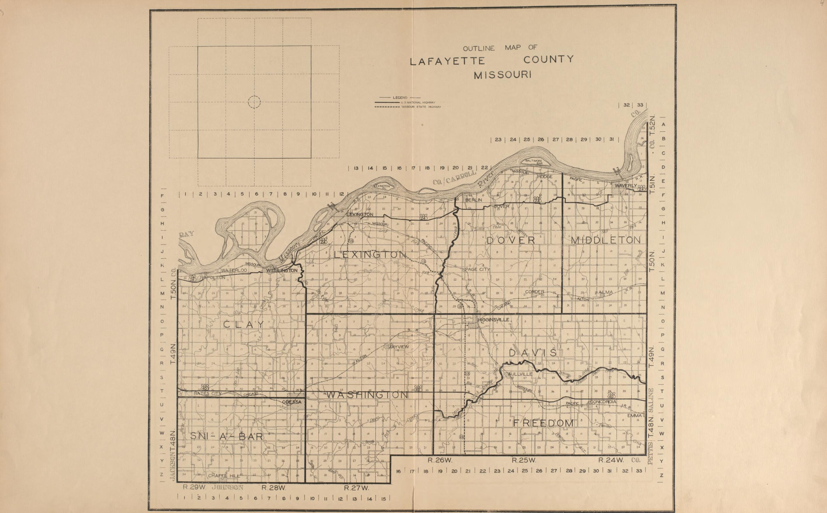 This old map of Lafayette County from Atlas of Lafayette County, Missouri. from 1920 was created by W.W. Hixson & Co in 1920