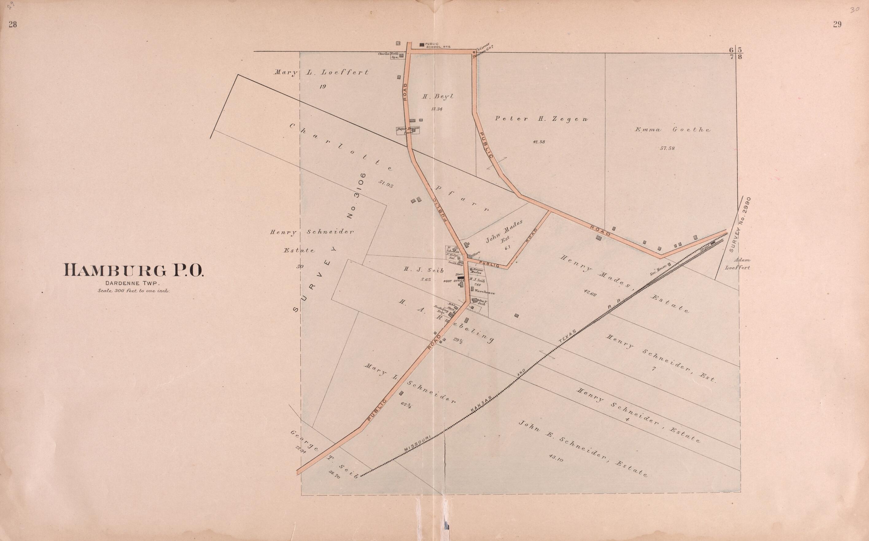 This old map of Hamburg P.O. from Plat Book of St. Charles Co., Missouri from 1905 was created by North West Publishing Co in 1905