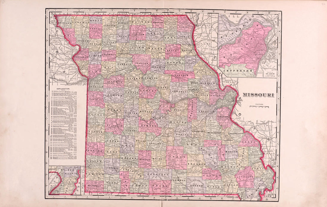 This old map of Missouri from Plat Book of St. Charles Co., Missouri from 1905 was created by North West Publishing Co in 1905