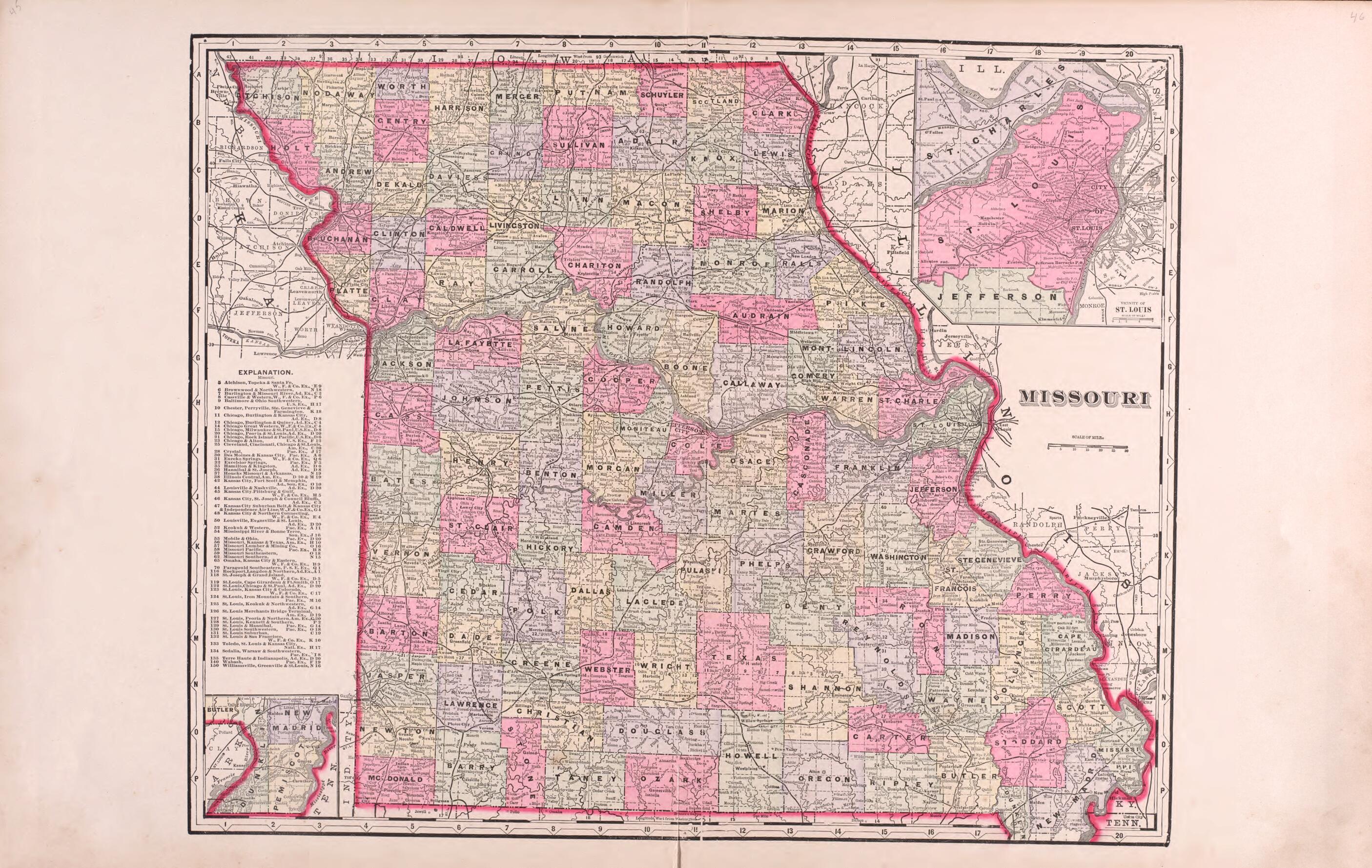 This old map of Missouri from Plat Book of St. Charles Co., Missouri from 1905 was created by North West Publishing Co in 1905