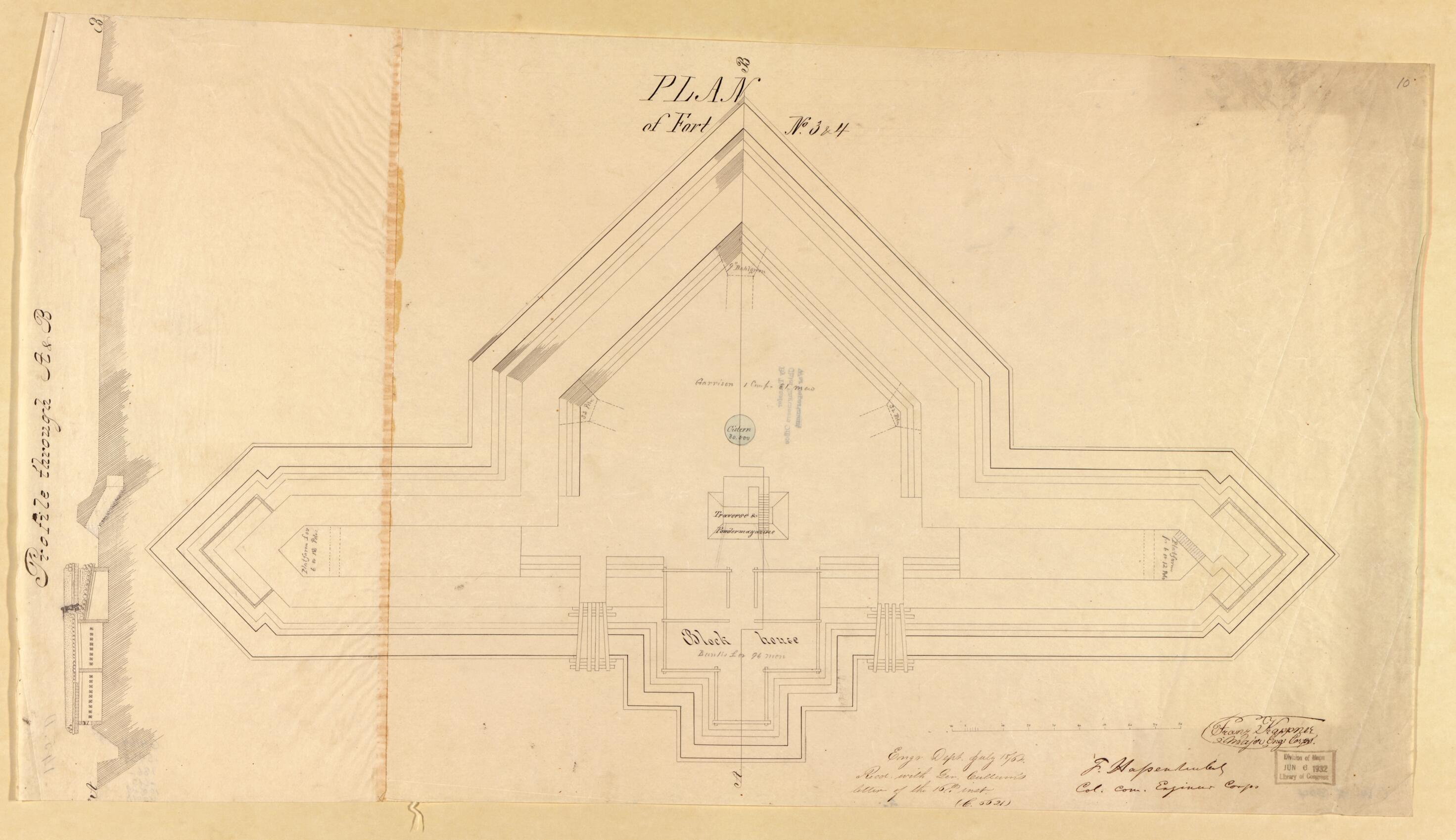 This old map of Plan of Fort No. 3 & 4 from Original Plattings of Forts at St. Louis, Mo. 186-. from 1860 was created by United States. Army. Corps of Engineers in 1860