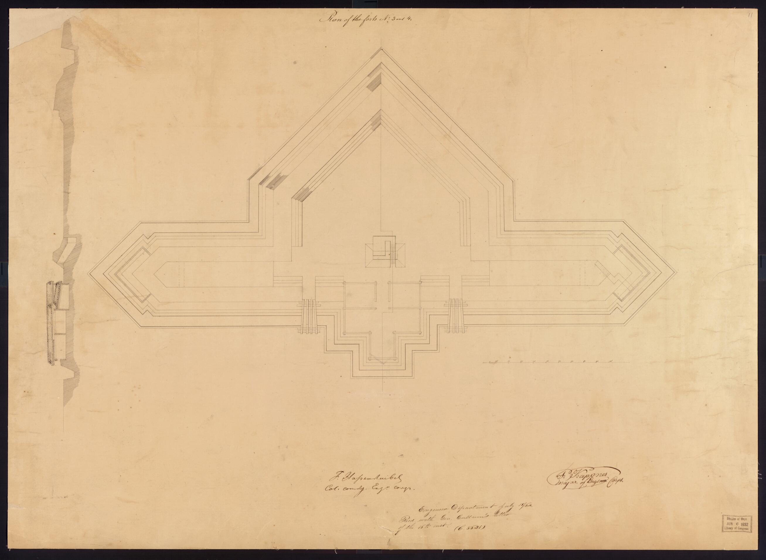 This old map of Plan of Fort No. 3 and 4 from Original Plattings of Forts at St. Louis, Mo. 186-. from 1860 was created by United States. Army. Corps of Engineers in 1860