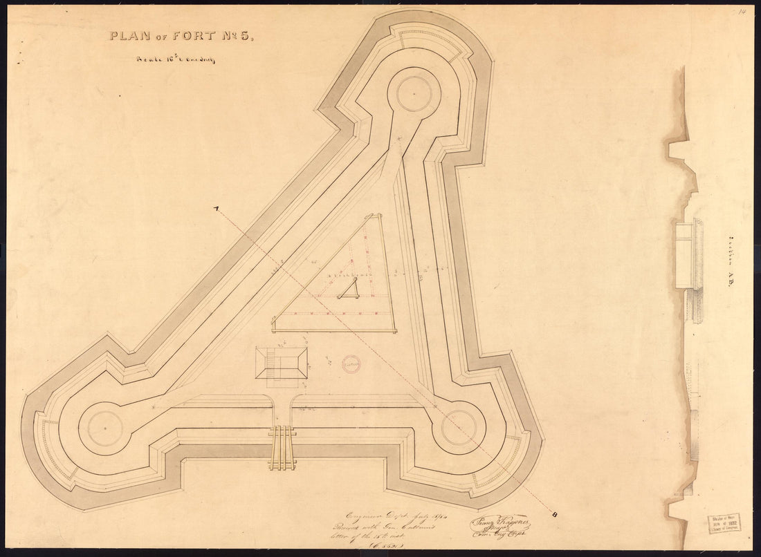 This old map of Plan of Fort No. 5 from Original Plattings of Forts at St. Louis, Mo. 186-. from 1860 was created by United States. Army. Corps of Engineers in 1860