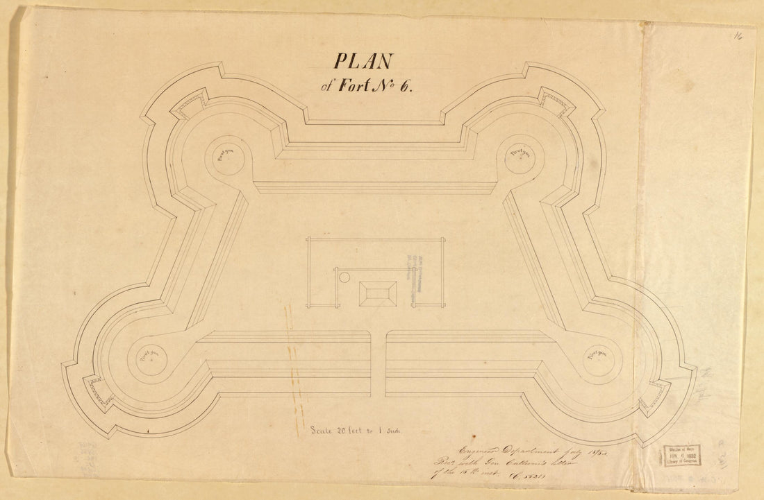 This old map of Plan of Fort No. 5, St. Louis, MO from Original Plattings of Forts at St. Louis, Mo. 186-. from 1860 was created by United States. Army. Corps of Engineers in 1860