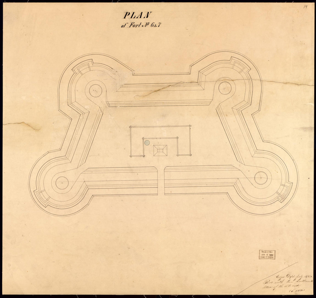 This old map of Plan of Fort No. 6 & 7 from Original Plattings of Forts at St. Louis, Mo. 186-. from 1860 was created by United States. Army. Corps of Engineers in 1860