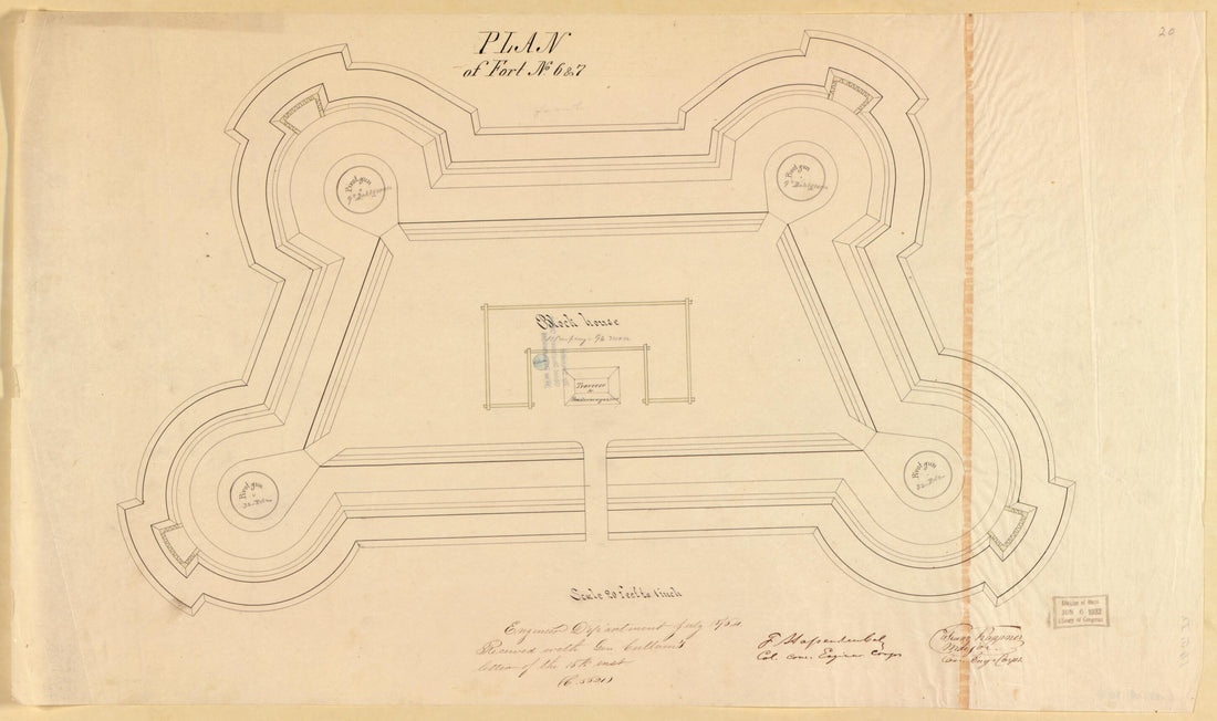 This old map of Plan of Fort No. 6 & 7 from Original Plattings of Forts at St. Louis, Mo. 186-. from 1860 was created by United States. Army. Corps of Engineers in 1860