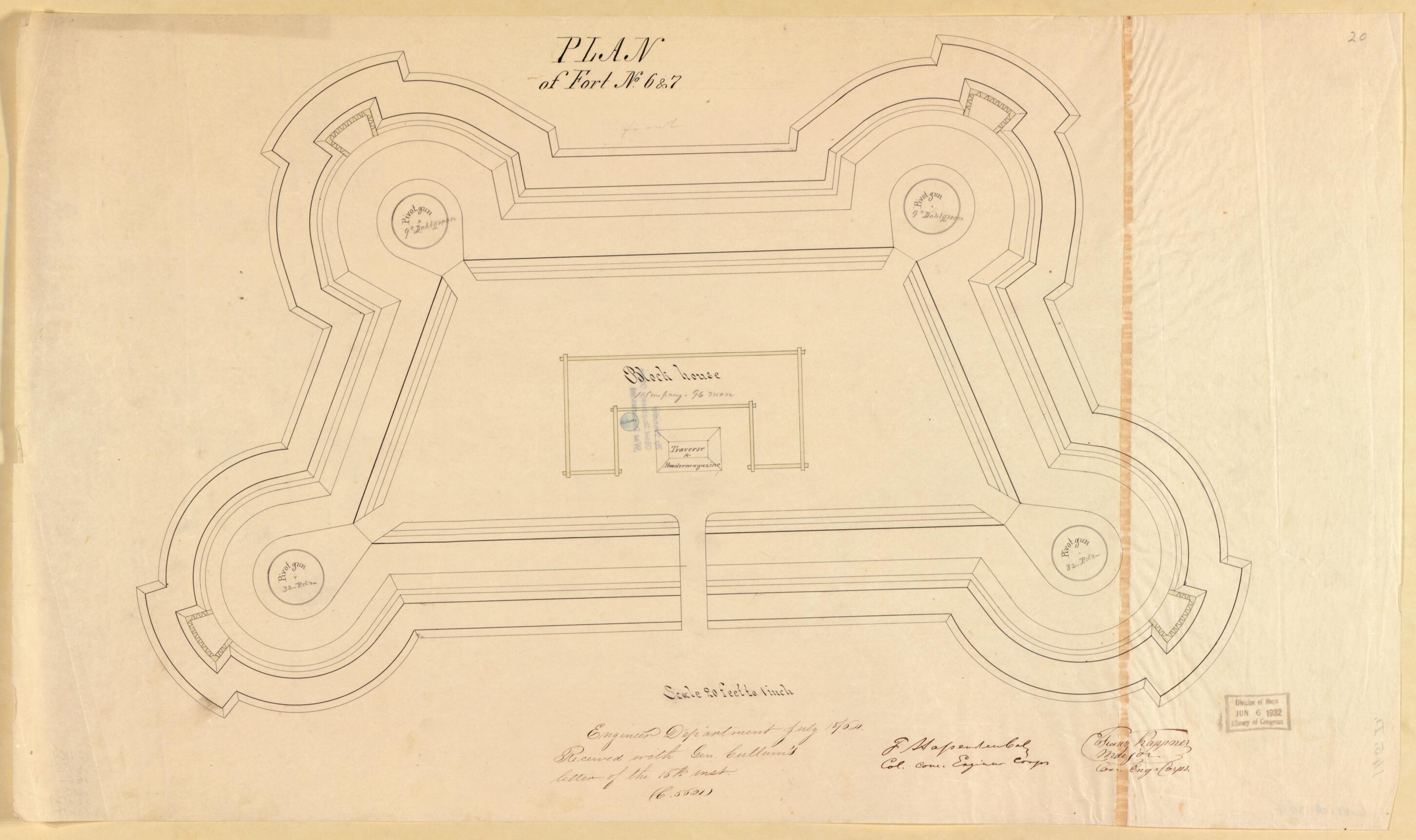 This old map of Plan of Fort No. 6 & 7 from Original Plattings of Forts at St. Louis, Mo. 186-. from 1860 was created by United States. Army. Corps of Engineers in 1860