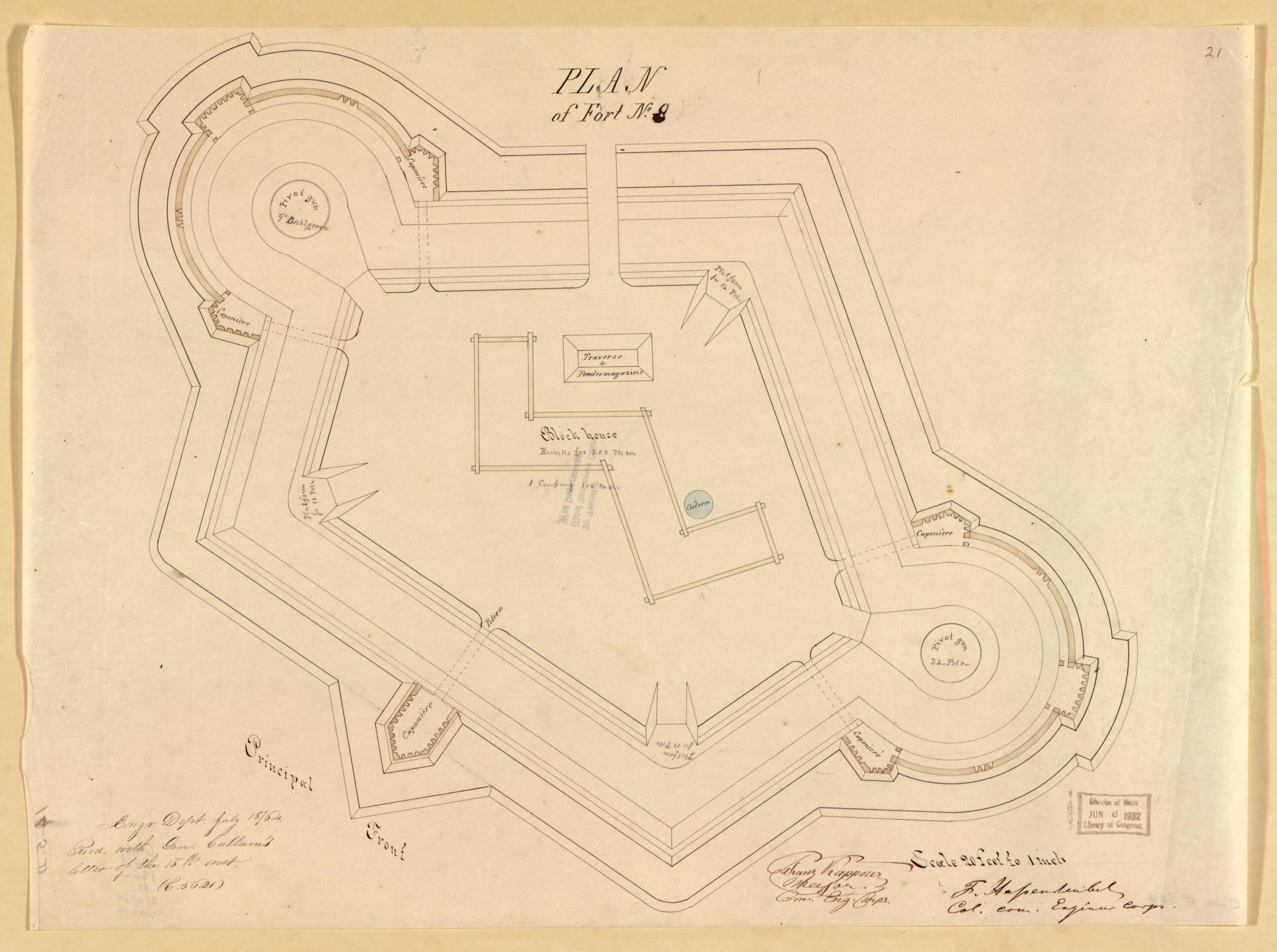 This old map of Plan of Fort No. 6 & 7 from Original Plattings of Forts at St. Louis, Mo. 186-. from 1860 was created by United States. Army. Corps of Engineers in 1860