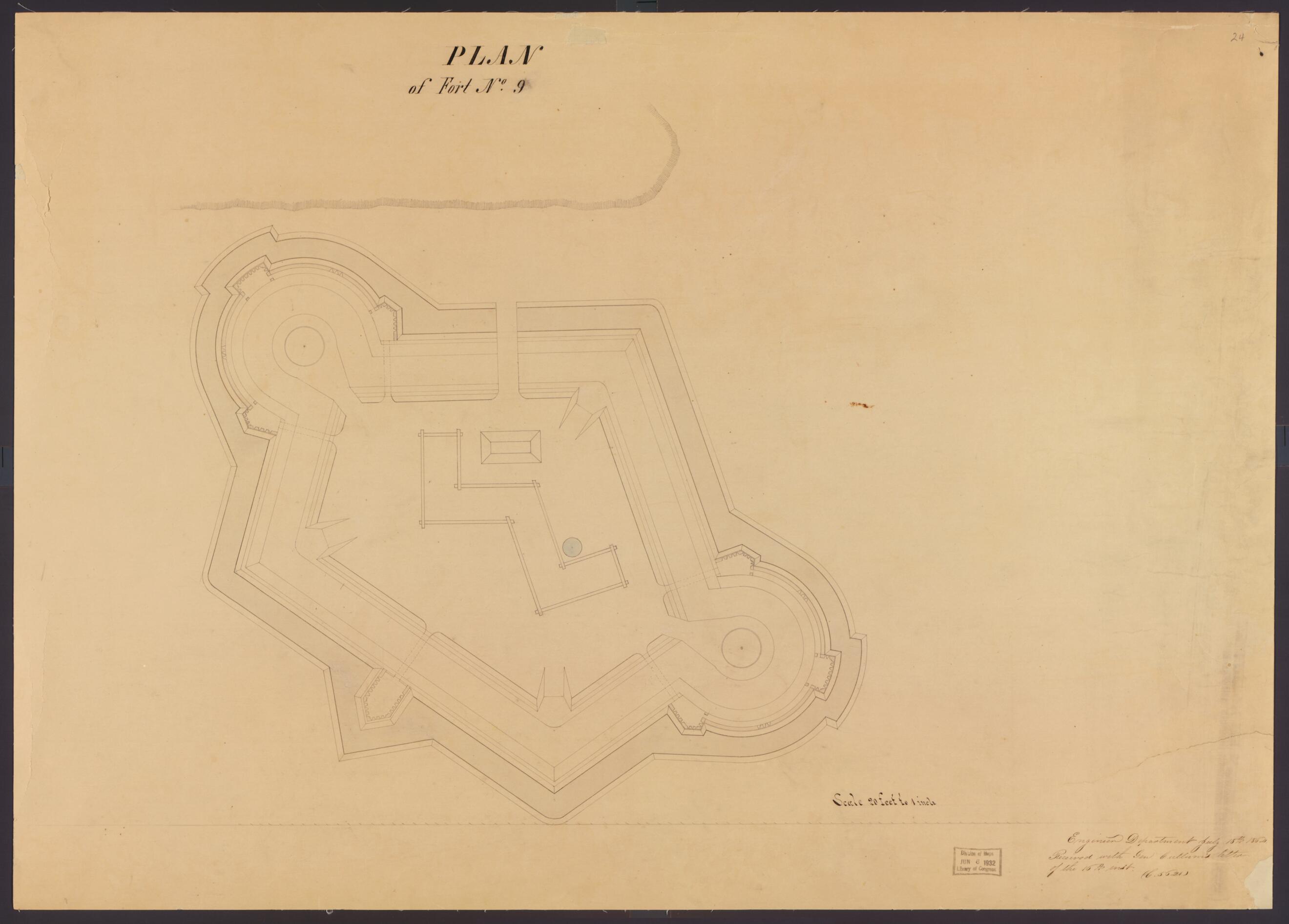 This old map of Plan of Fort No. 8 & 9 from Original Plattings of Forts at St. Louis, Mo. 186-. from 1860 was created by United States. Army. Corps of Engineers in 1860