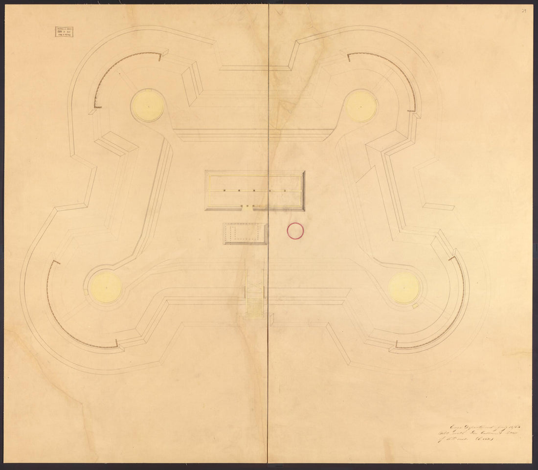 This old map of Plan of Fort No. 10 from Original Plattings of Forts at St. Louis, Mo. 186-. from 1860 was created by United States. Army. Corps of Engineers in 1860