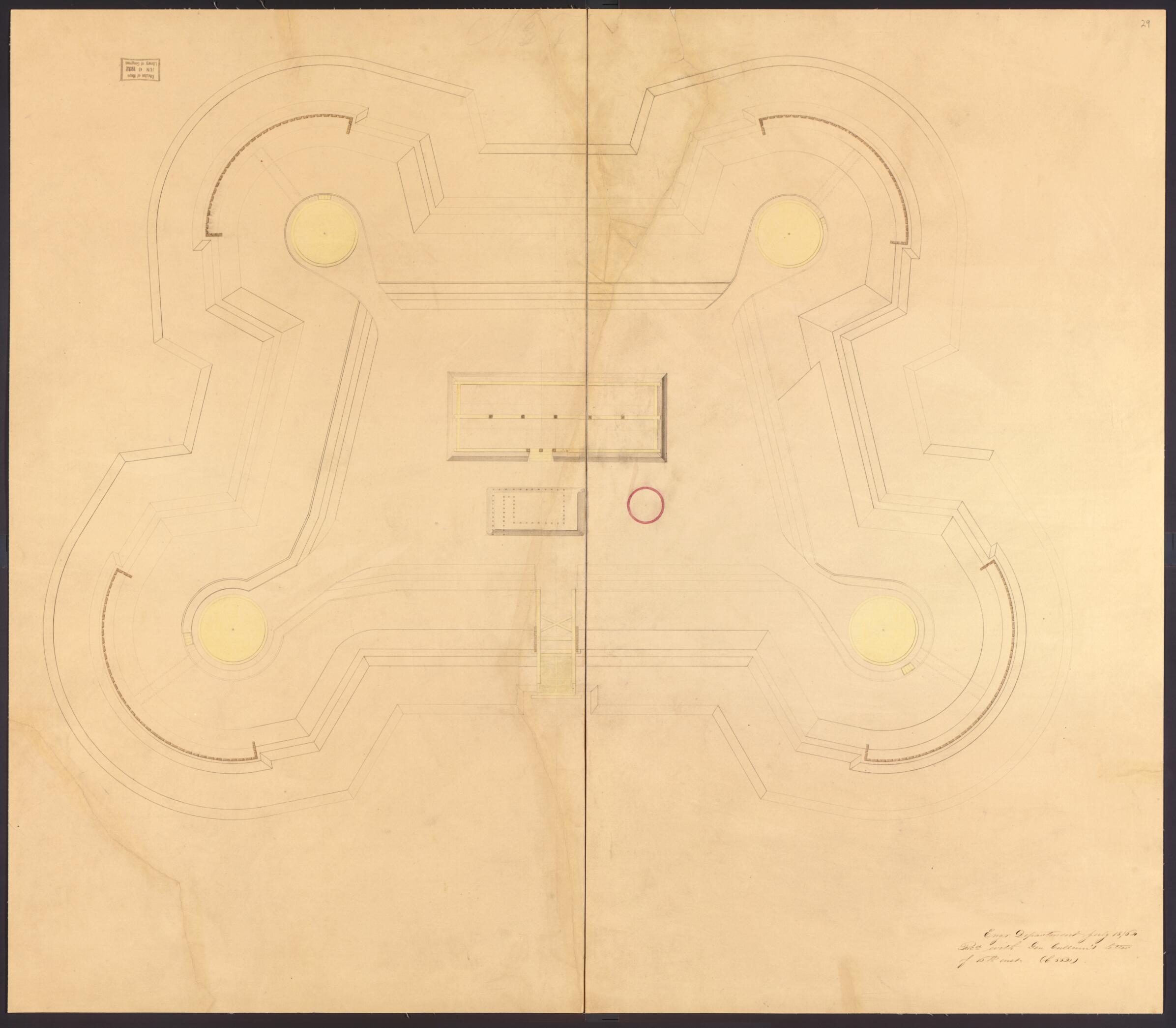 This old map of Plan of Fort No. 10 from Original Plattings of Forts at St. Louis, Mo. 186-. from 1860 was created by United States. Army. Corps of Engineers in 1860