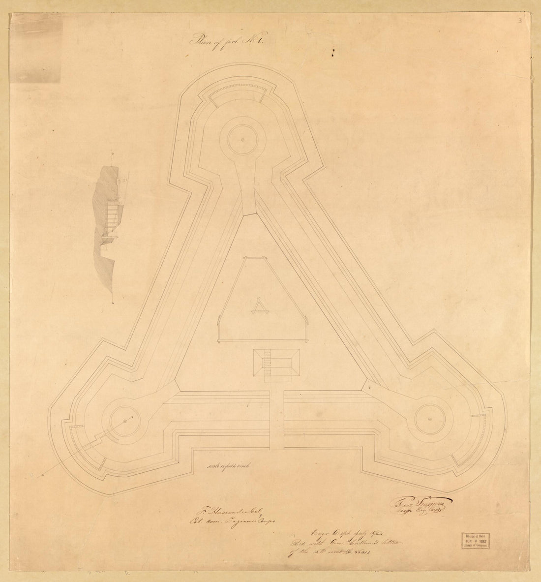 This old map of Plan of Fort No. I from Original Plattings of Forts at St. Louis, Mo. 186-. from 1860 was created by United States. Army. Corps of Engineers in 1860