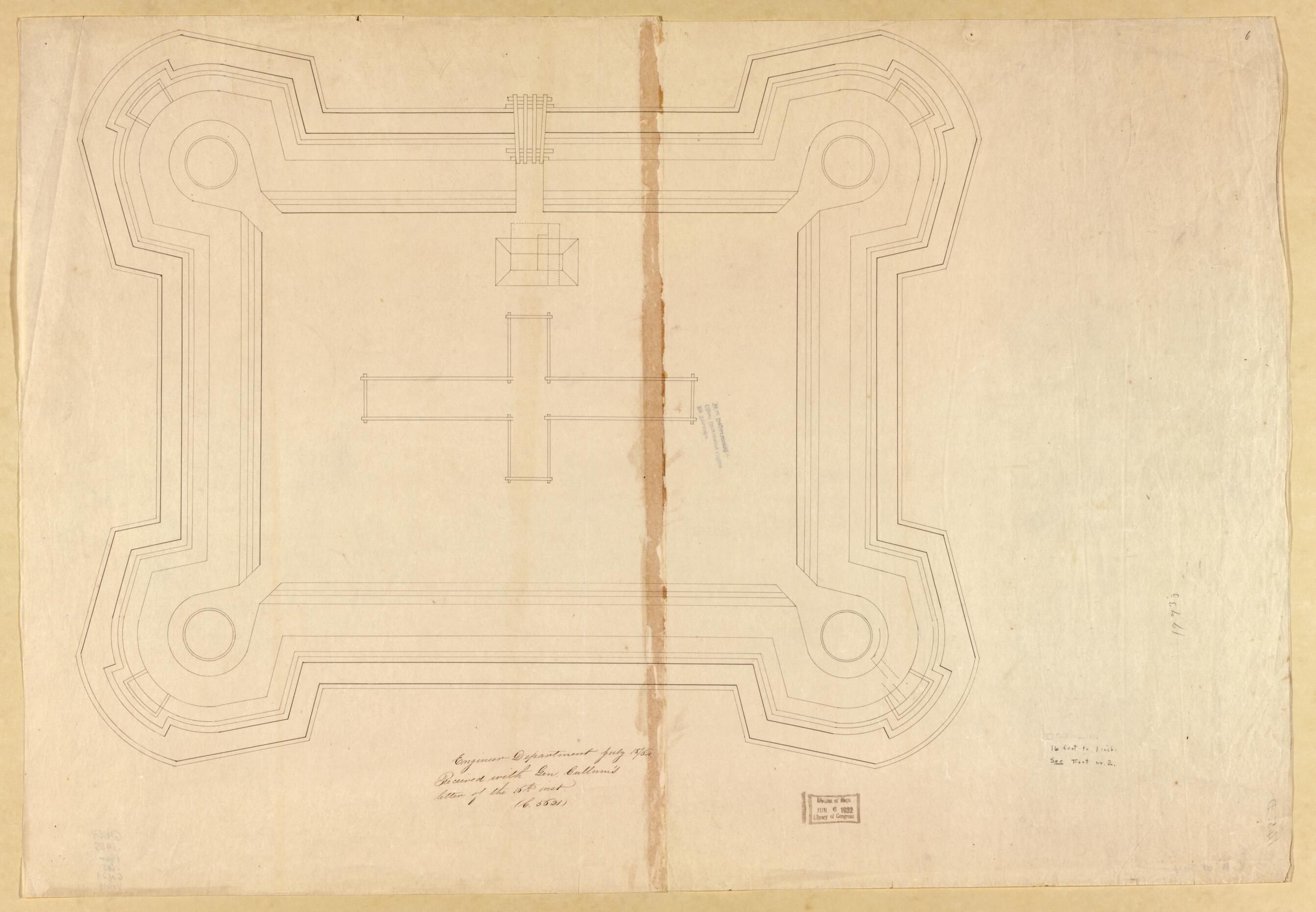 This old map of Plan of Fort No. 2 from Original Plattings of Forts at St. Louis, Mo. 186-. from 1860 was created by United States. Army. Corps of Engineers in 1860
