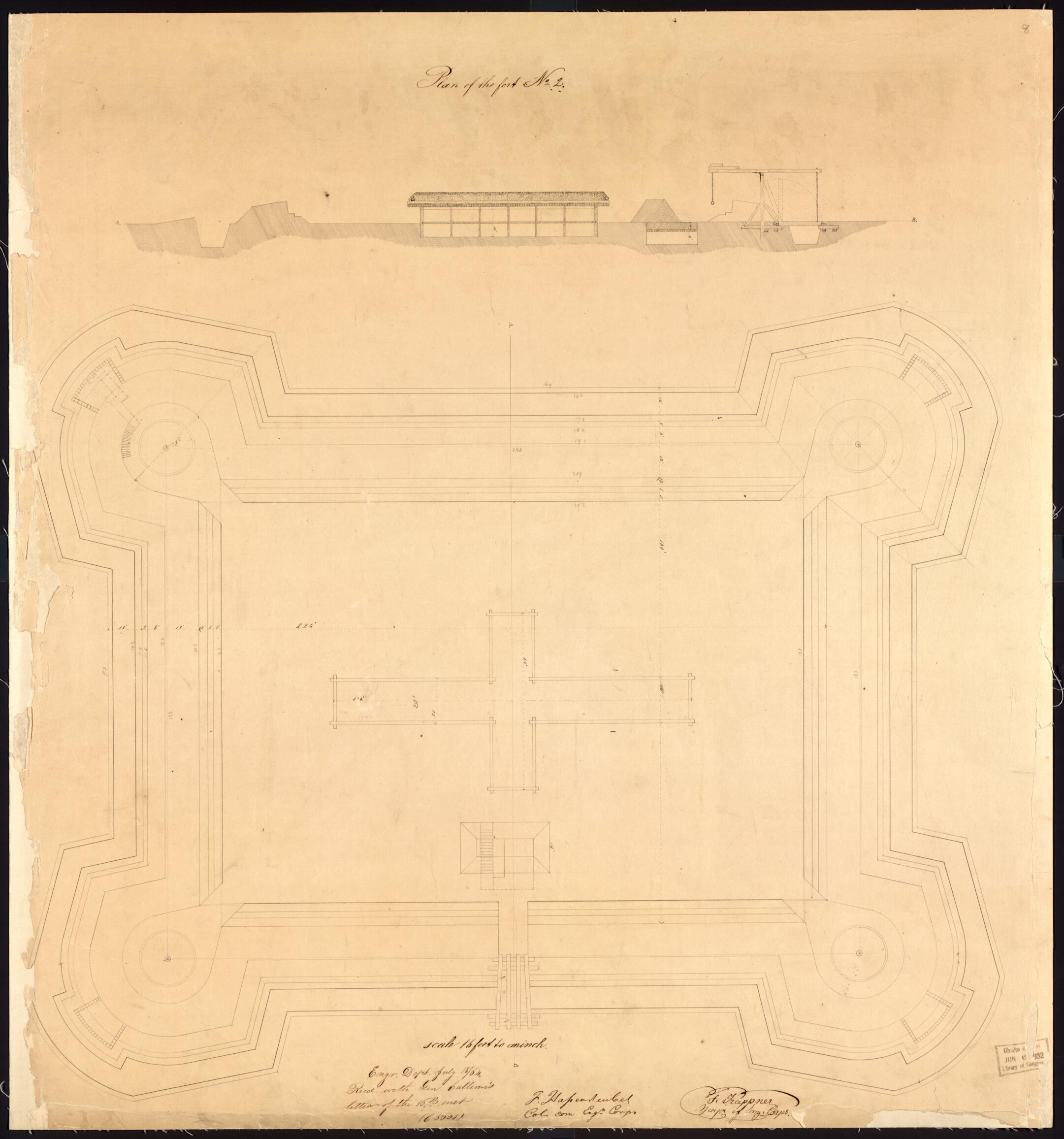 This old map of Plan of Fort No. 2 from Original Plattings of Forts at St. Louis, Mo. 186-. from 1860 was created by United States. Army. Corps of Engineers in 1860