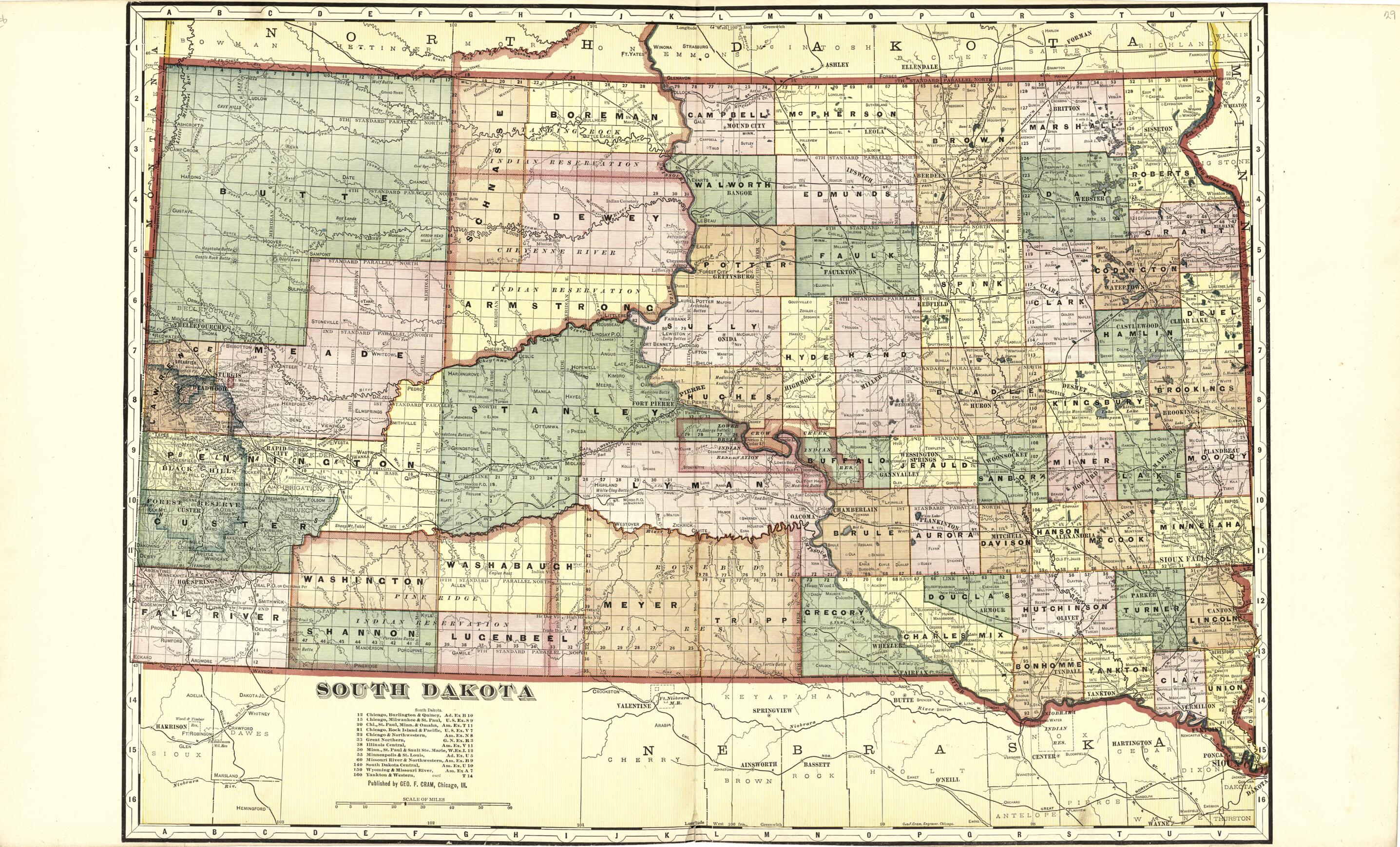 This old map of Map of South Dakota from Standard Atlas of Kingsbury County, South Dakota from 1909 was created by Geo. A. Ogle & Co in 1909