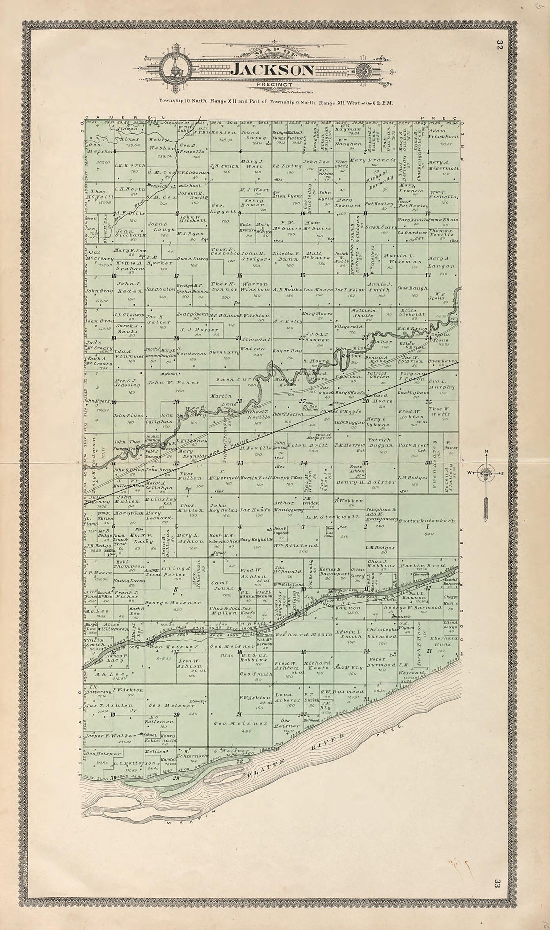 This old map of Jackson from Standard Atlas of Hall County, Nebraska from 1904 was created by Geo. A. Ogle & Co in 1904