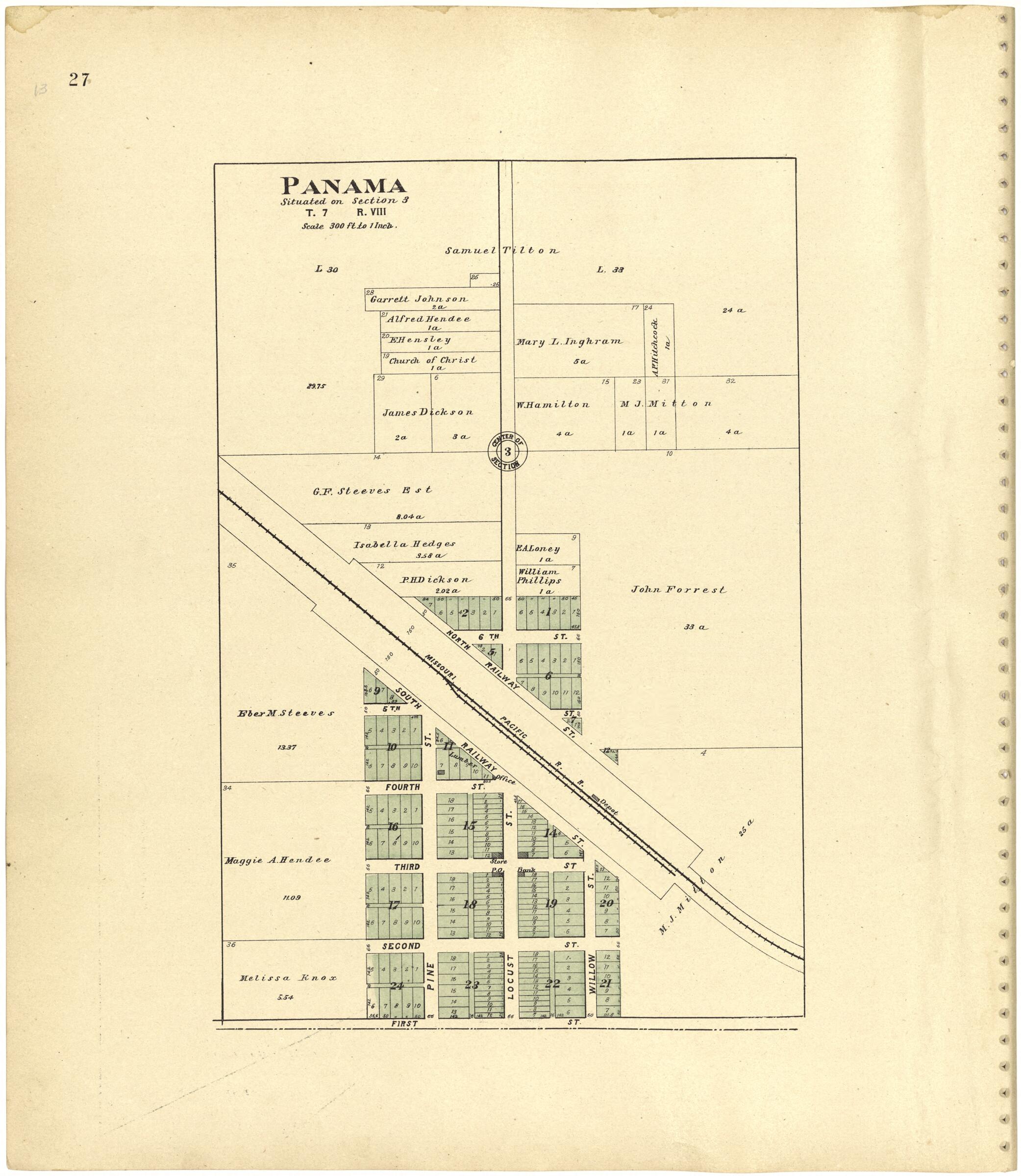 This old map of Panama from Plat Book of Lancaster County, Nebraska from 1903 was created by Brown-Scoville Publishing Company in 1903