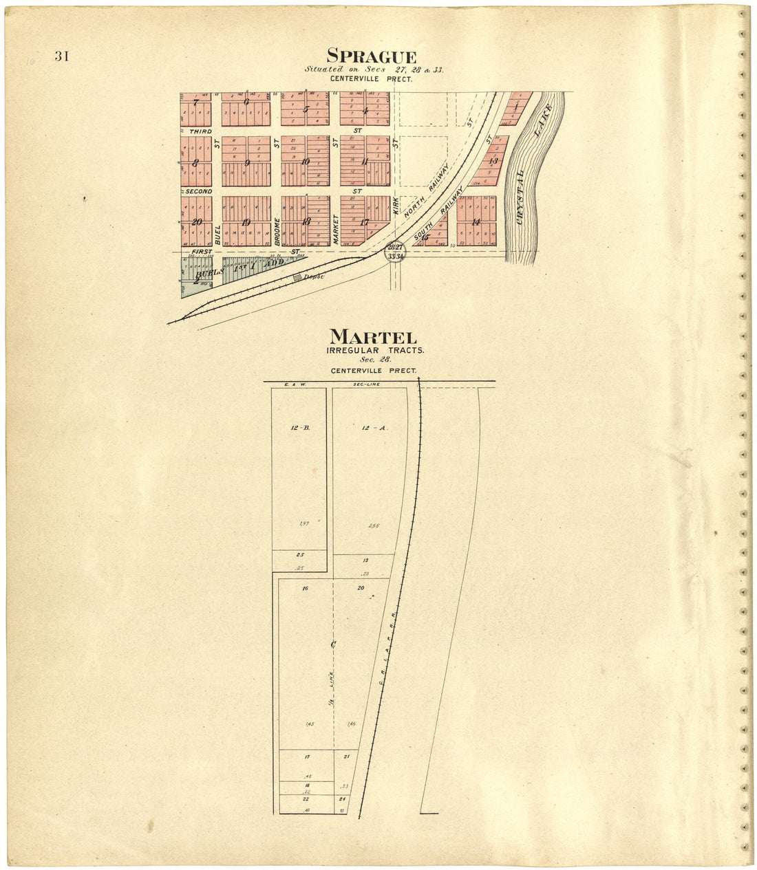This old map of Sprague; Martel from Plat Book of Lancaster County, Nebraska from 1903 was created by Brown-Scoville Publishing Company in 1903