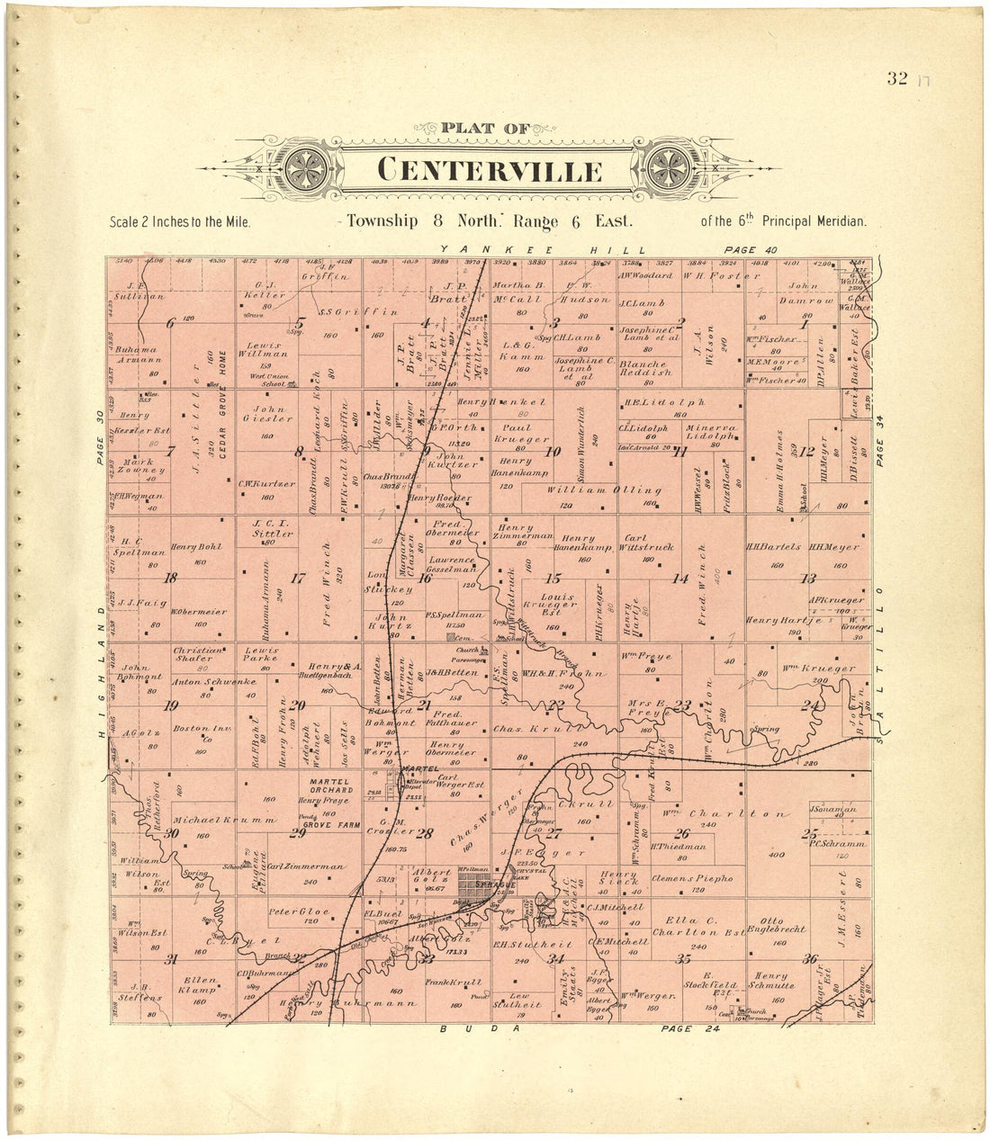 This old map of Plat of Centerville from Plat Book of Lancaster County, Nebraska from 1903 was created by Brown-Scoville Publishing Company in 1903