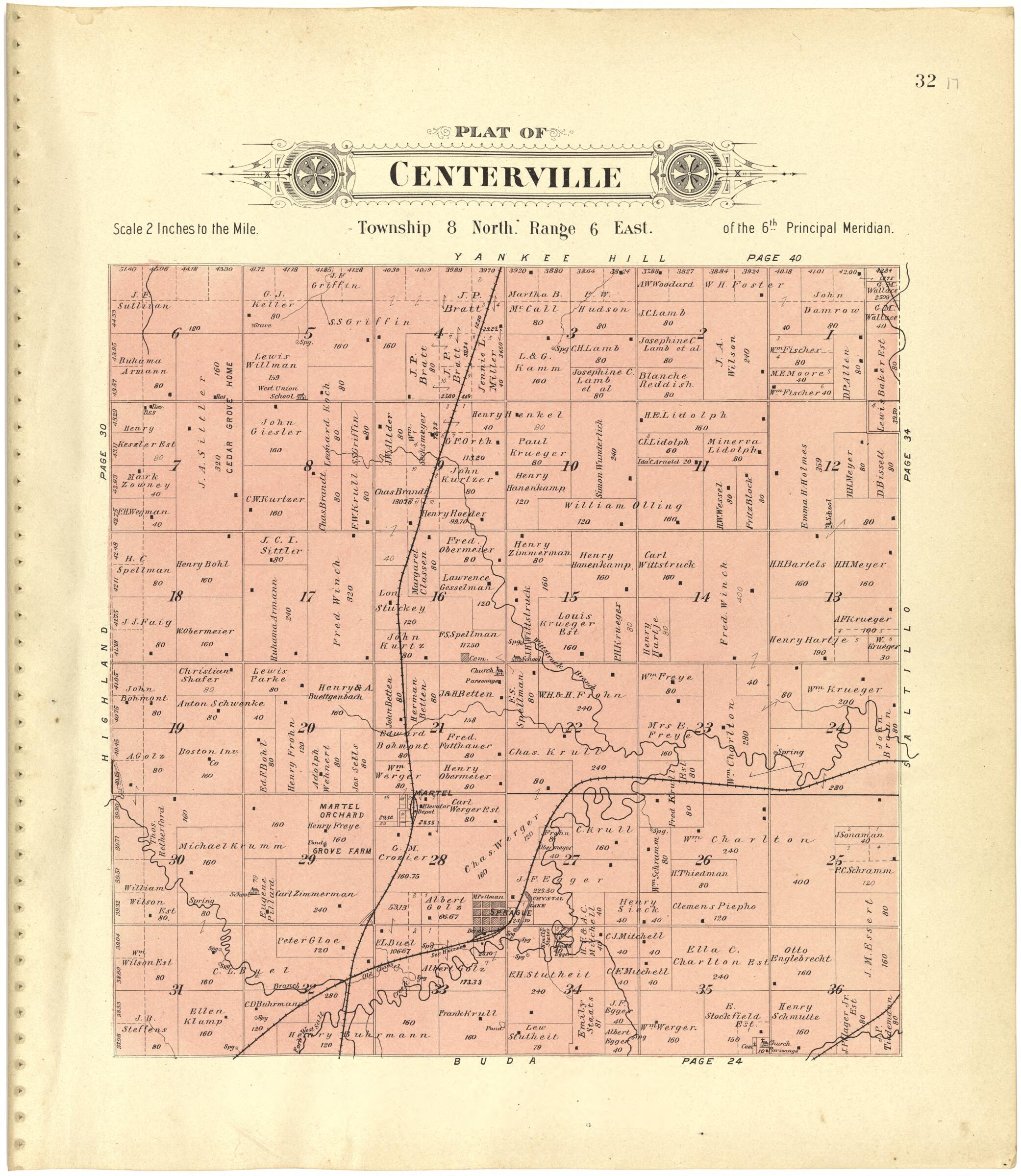 This old map of Plat of Centerville from Plat Book of Lancaster County, Nebraska from 1903 was created by Brown-Scoville Publishing Company in 1903