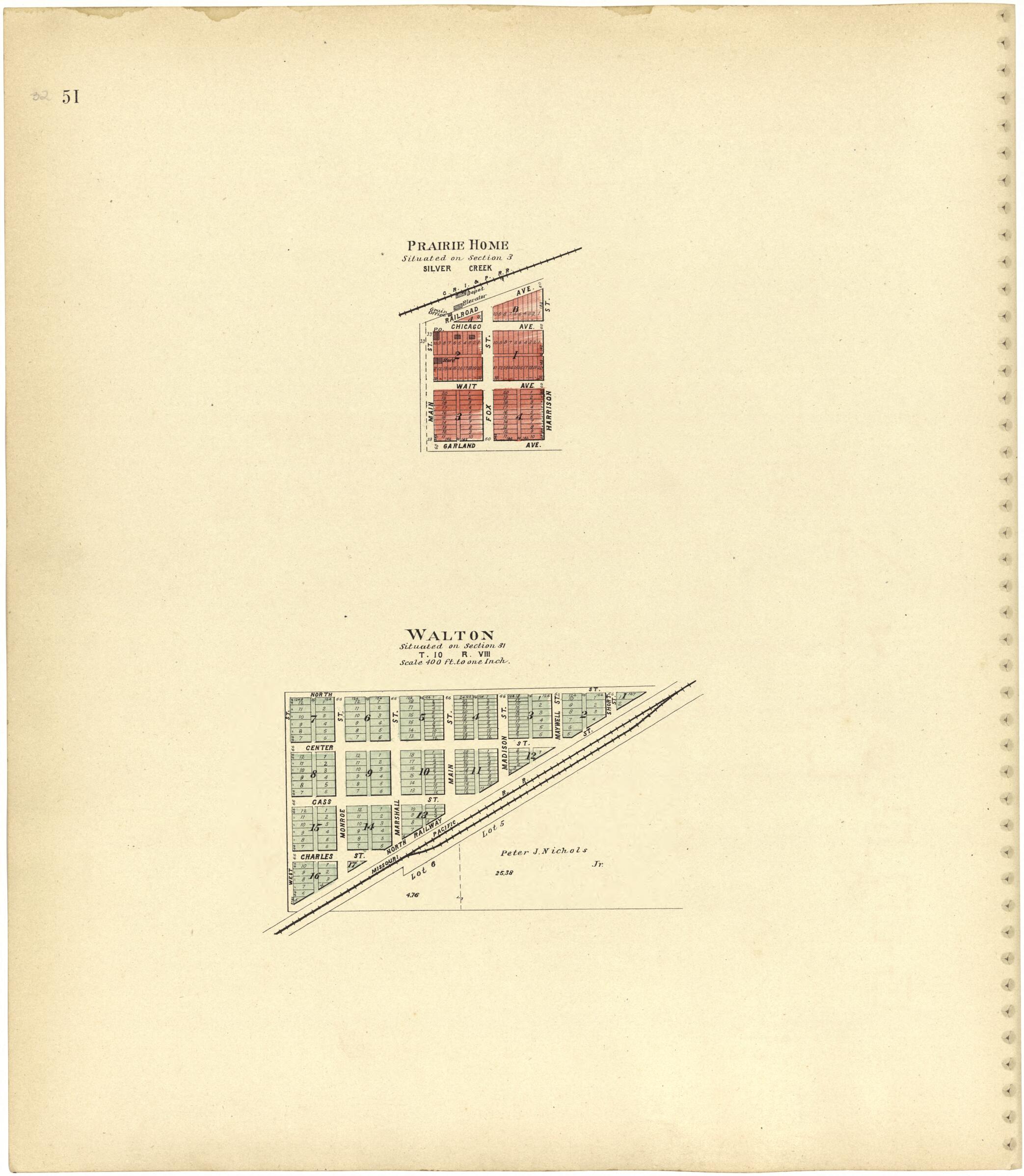 This old map of Prairie Home; Walton from Plat Book of Lancaster County, Nebraska from 1903 was created by Brown-Scoville Publishing Company in 1903