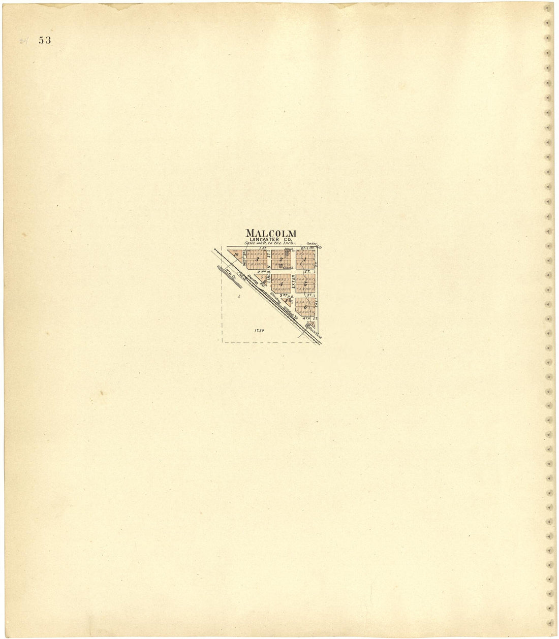 This old map of Malcolm from Plat Book of Lancaster County, Nebraska from 1903 was created by Brown-Scoville Publishing Company in 1903
