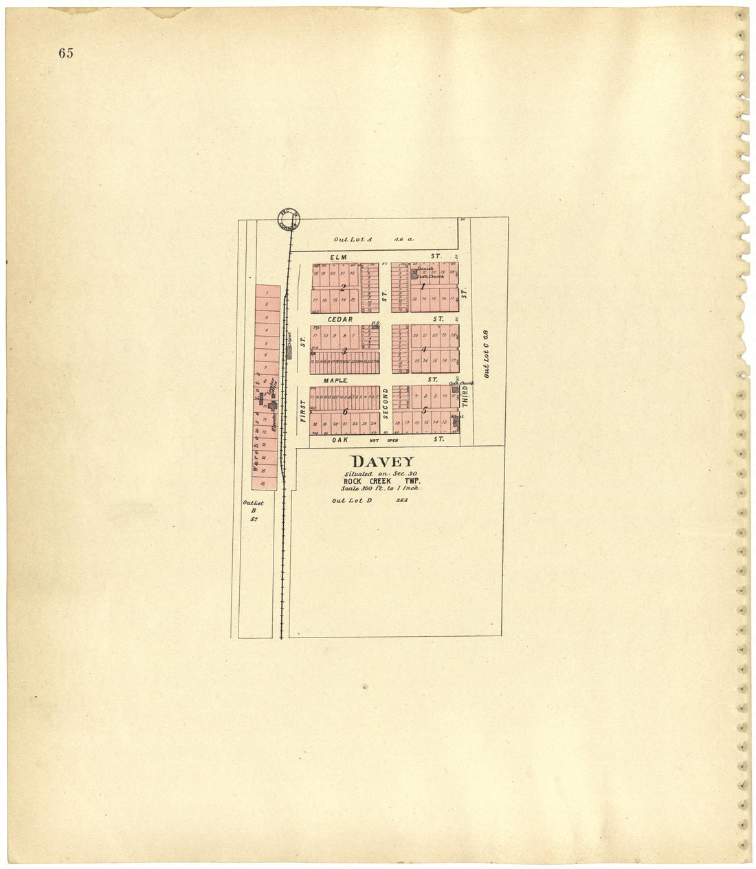 This old map of Davey from Plat Book of Lancaster County, Nebraska from 1903 was created by Brown-Scoville Publishing Company in 1903
