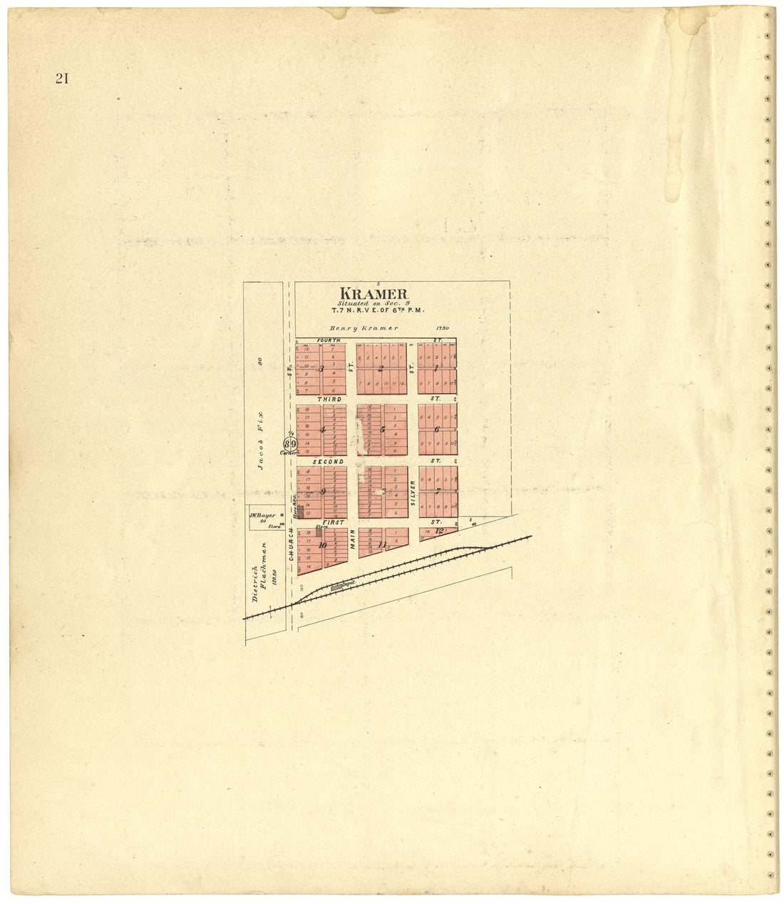 This old map of Kramer from Plat Book of Lancaster County, Nebraska from 1903 was created by Brown-Scoville Publishing Company in 1903