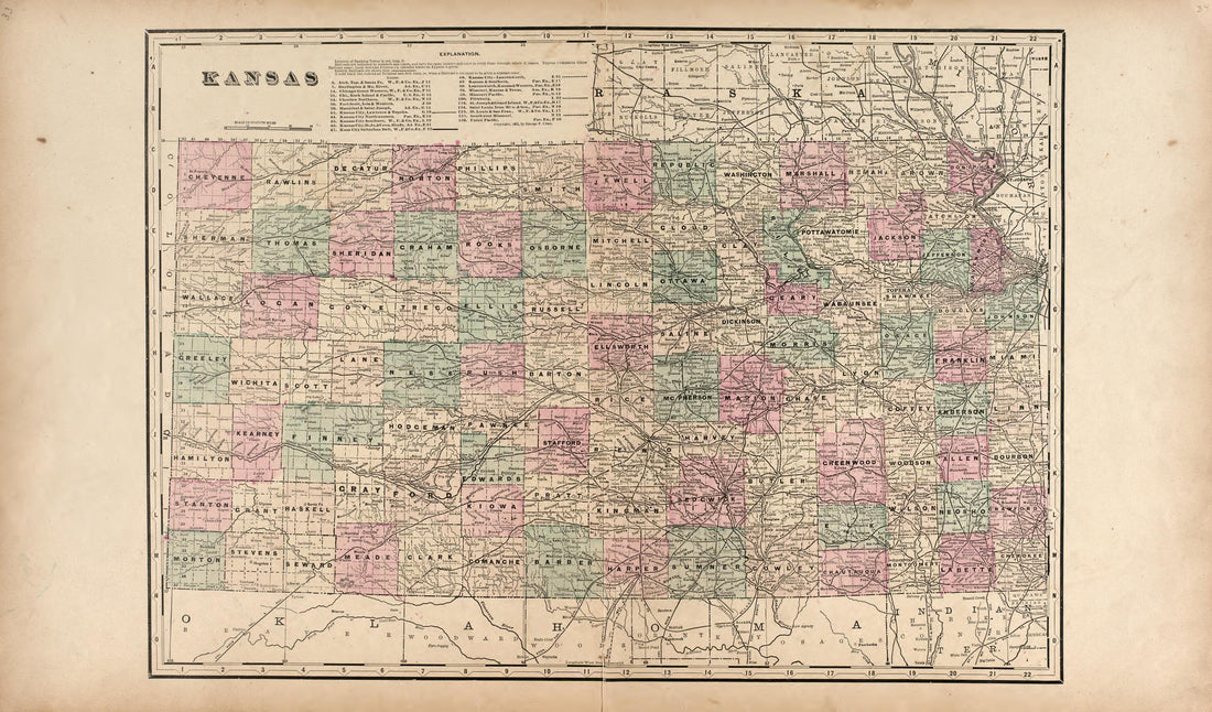 This old map of Kansas from Standard Atlas of Harper County, Kansas from 1902 was created by Geo. A. Ogle & Co in 1902
