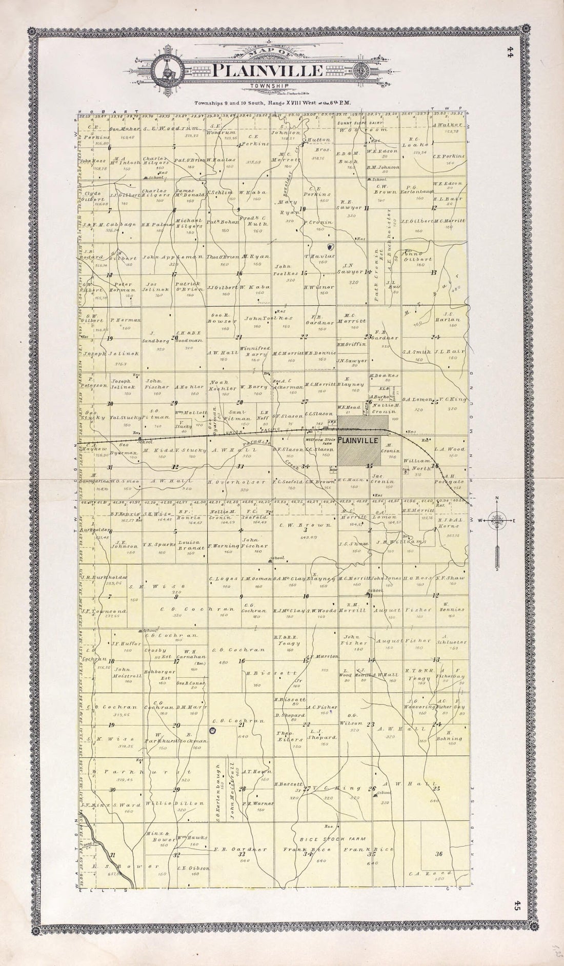 This old map of Plainfield from Standard Atlas of Rooks County, Kansas from 1904 was created by Geo. A. Ogle & Co in 1904