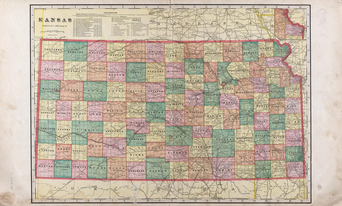 This old map of Kansas from Standard Atlas of Riley County, Kansas from 1909 was created by Geo. A. Ogle & Co in 1909