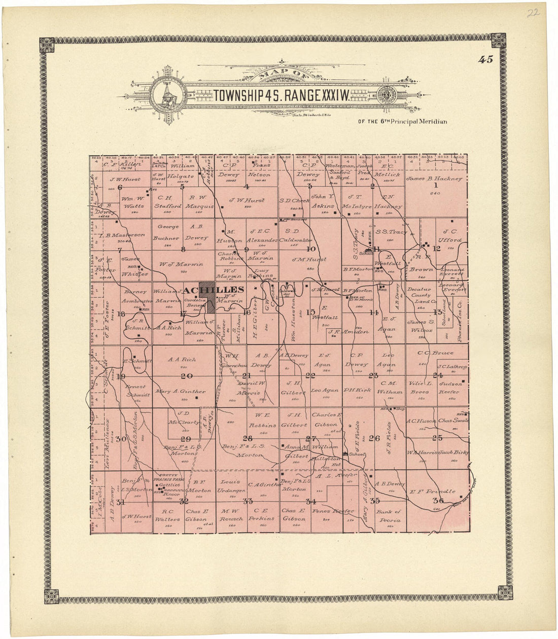 This old map of Map of Township 4 S. Range XXXI W. from Standard Atlas of Rawlins County, Kansas from 1906 was created by Geo. A. Ogle & Co in 1906