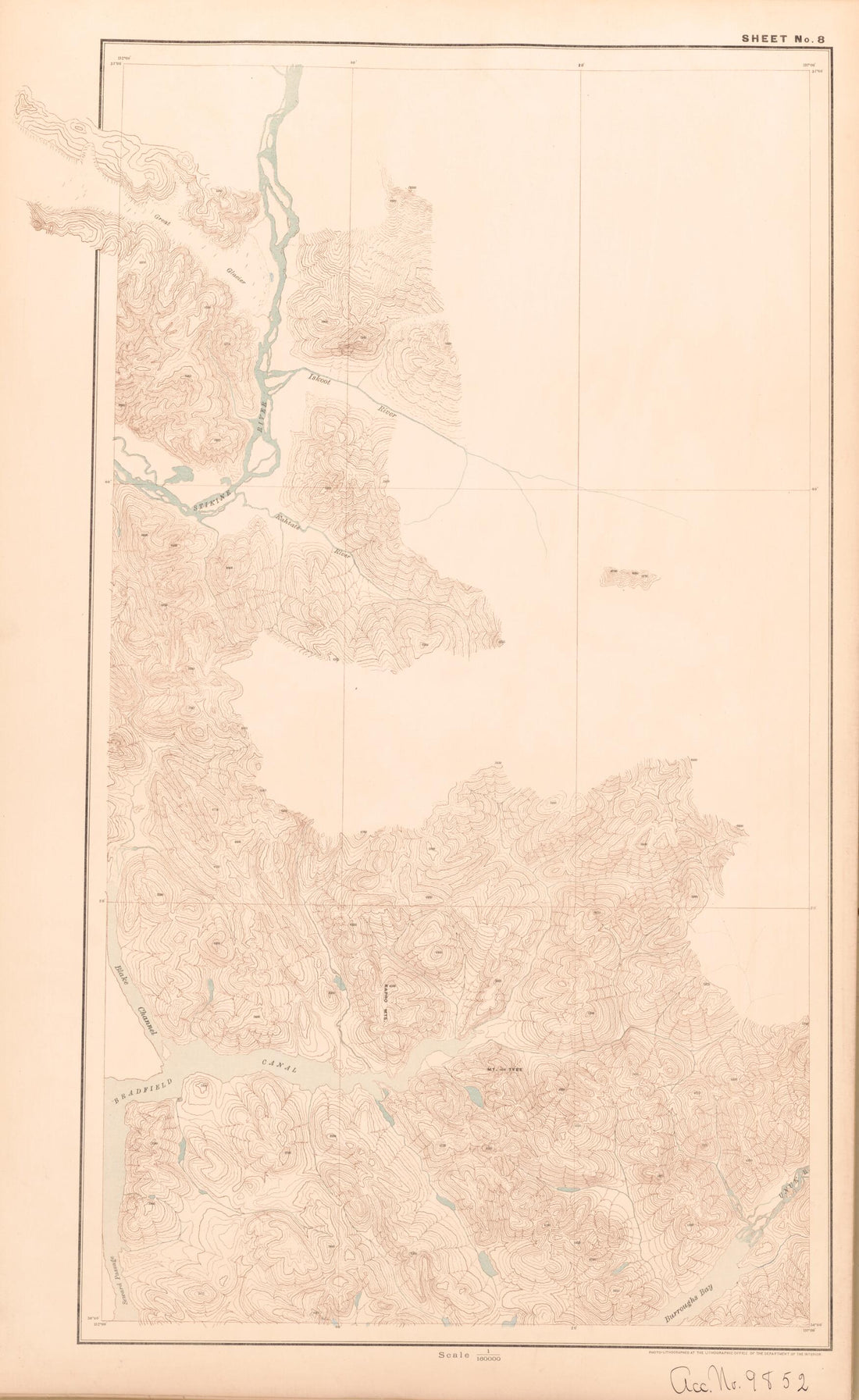 This old map of Sheet 8 from Alaskan Boundary Atlas from 1895 from 1895 was created by International Boundary Commission in 1895