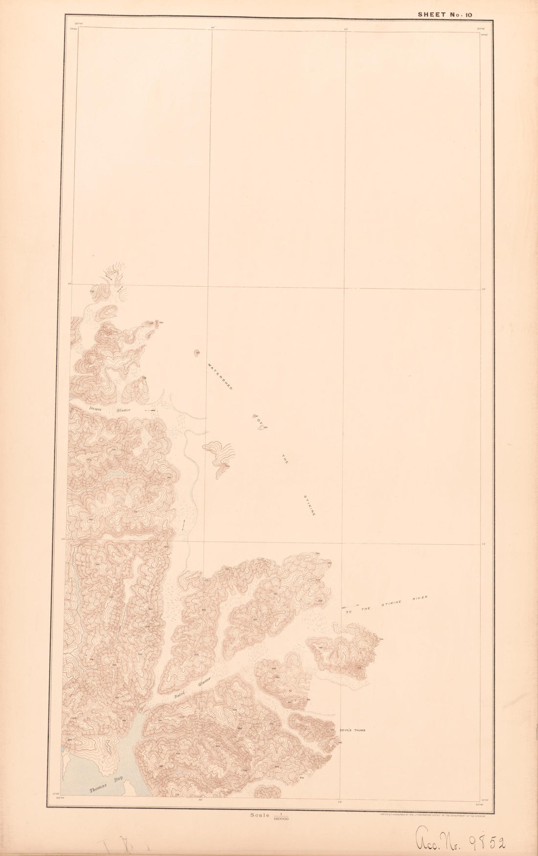 This old map of Sheet 10 from Alaskan Boundary Atlas from 1895 from 1895 was created by International Boundary Commission in 1895