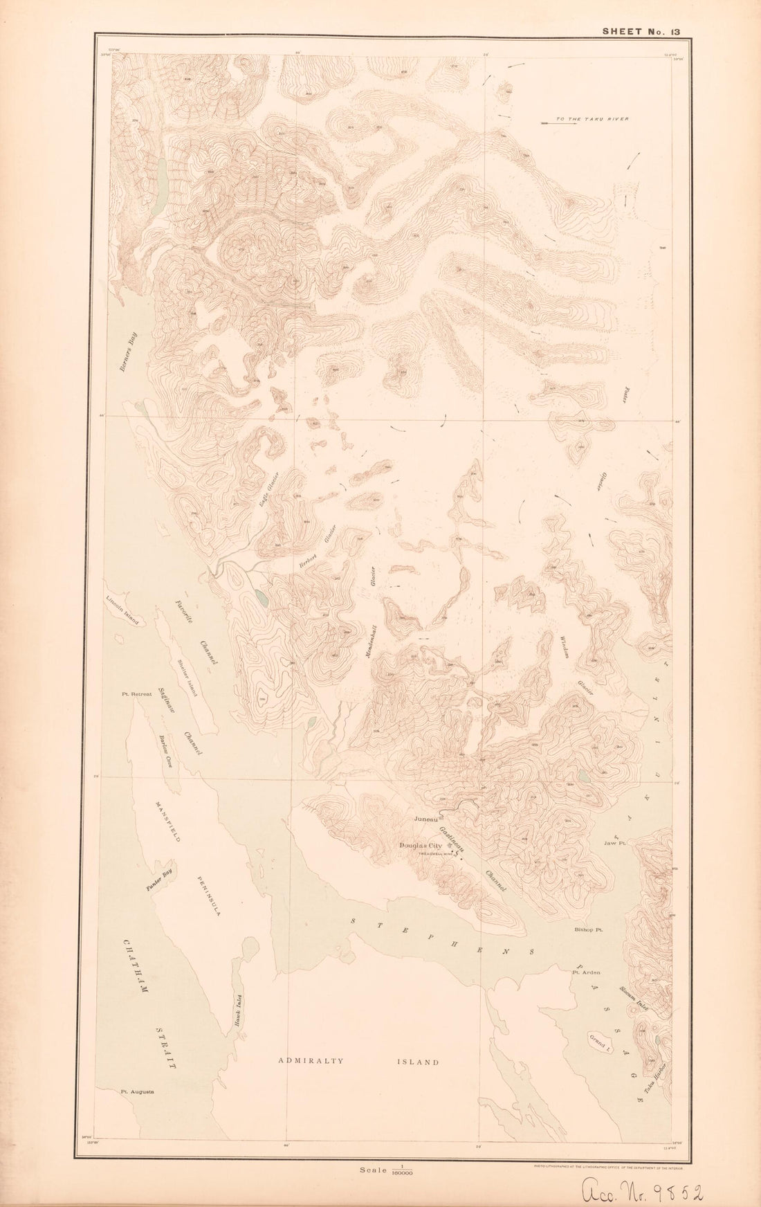 This old map of Sheet 13 from Alaskan Boundary Atlas from 1895 from 1895 was created by International Boundary Commission in 1895